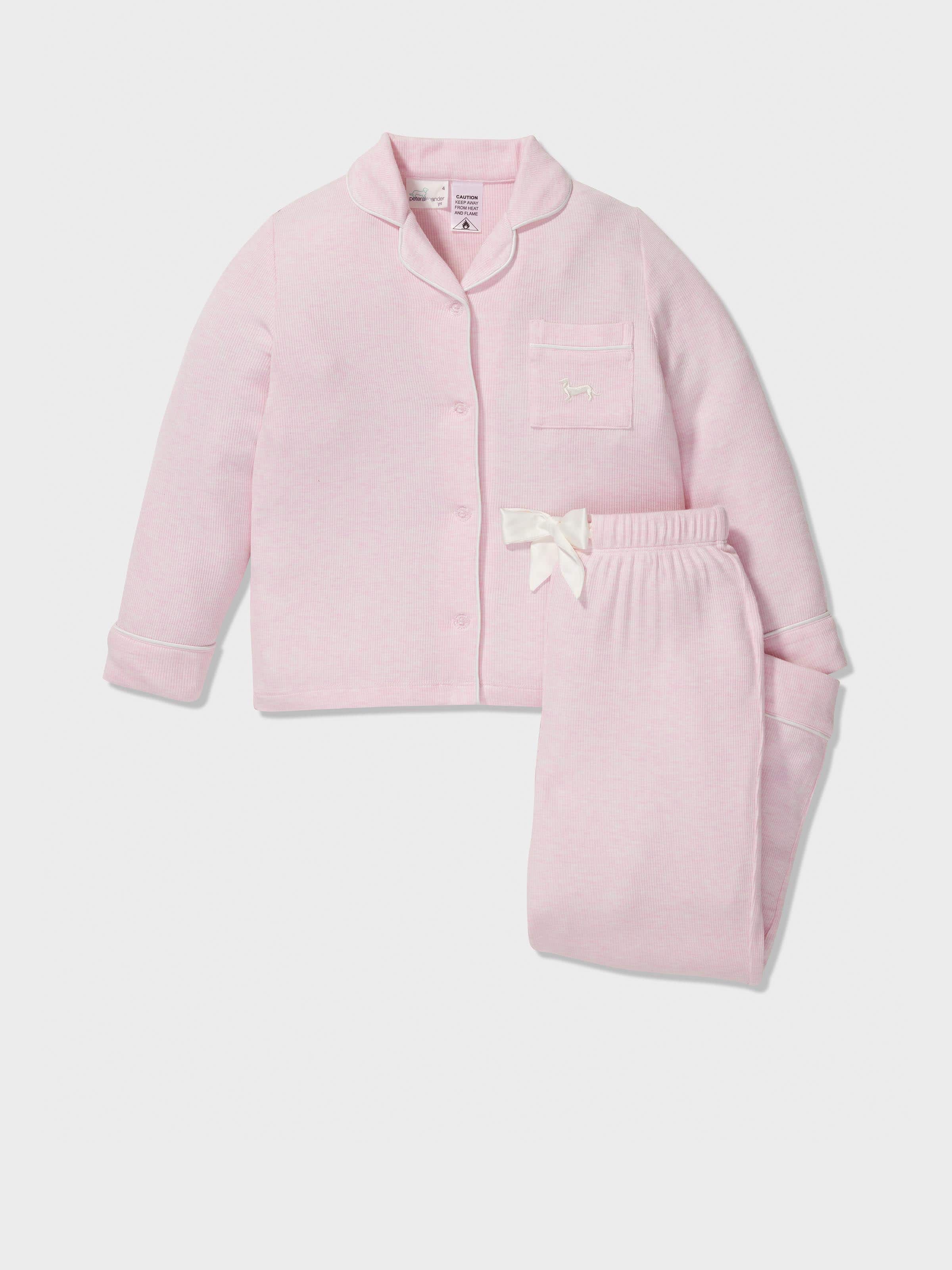 Jnr Girls Pink Rib Classic Pj Set