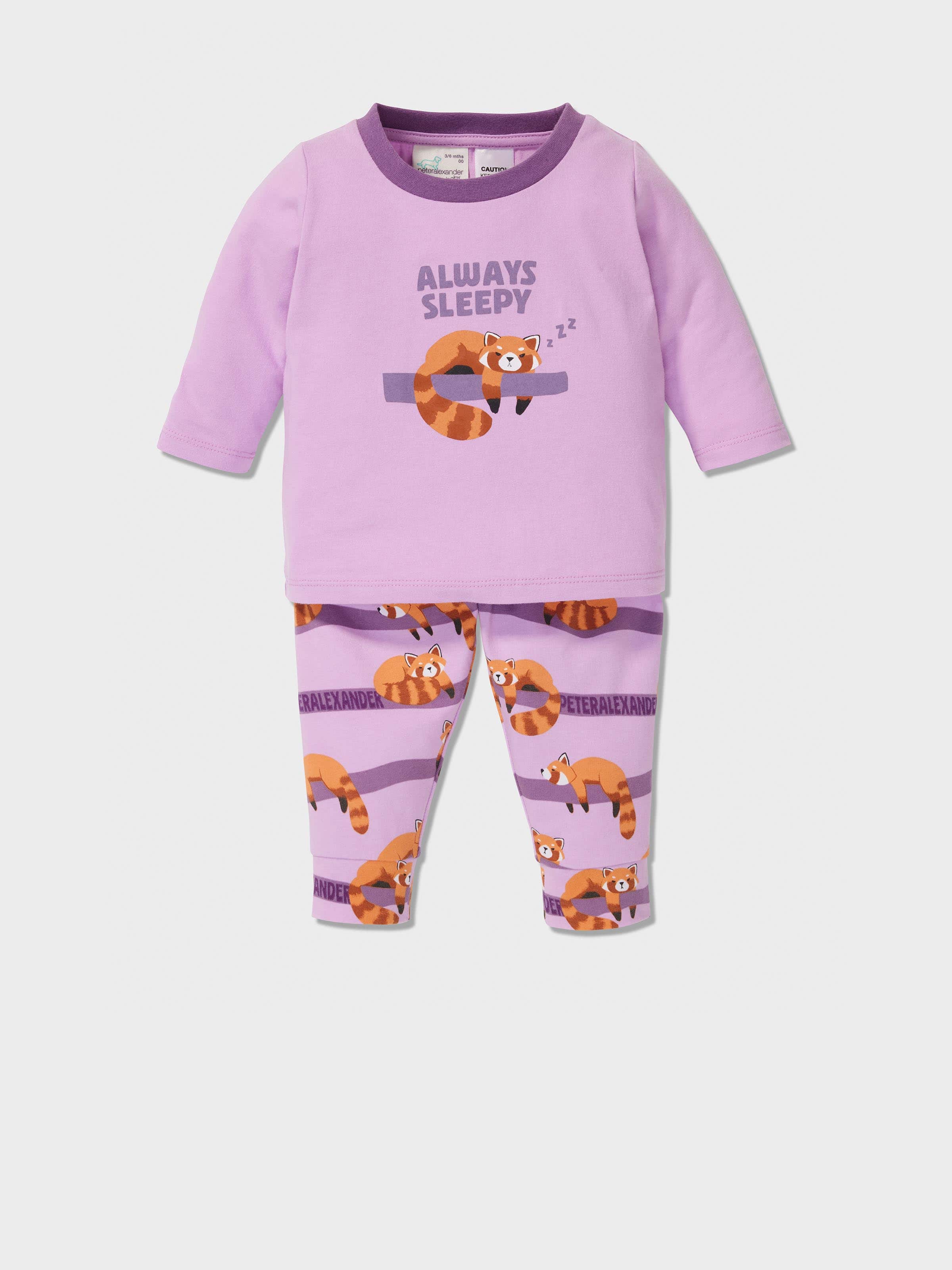 Baby Girl Red Panda Pj Set