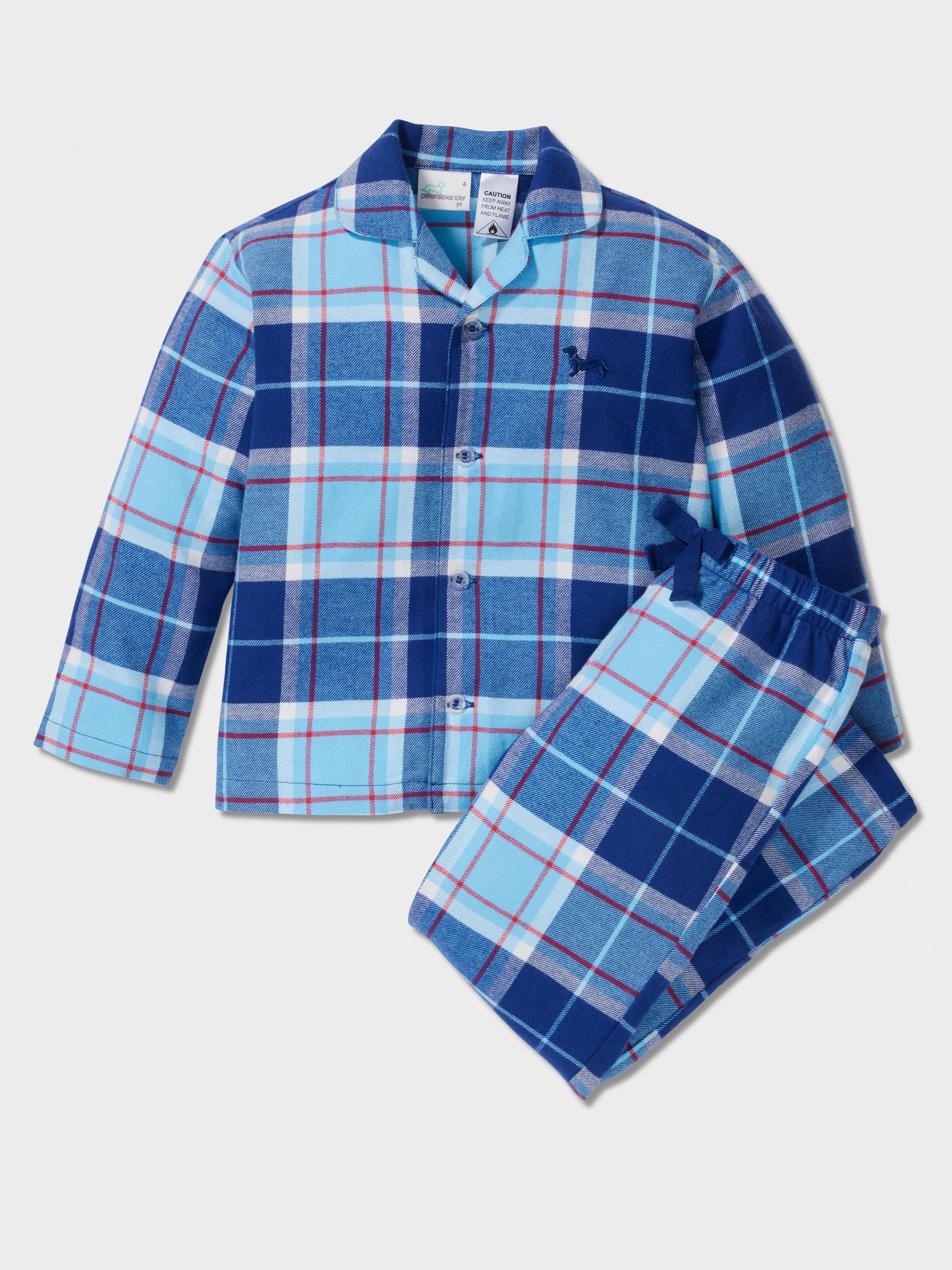 Boys Blue Check Classic Pj Set