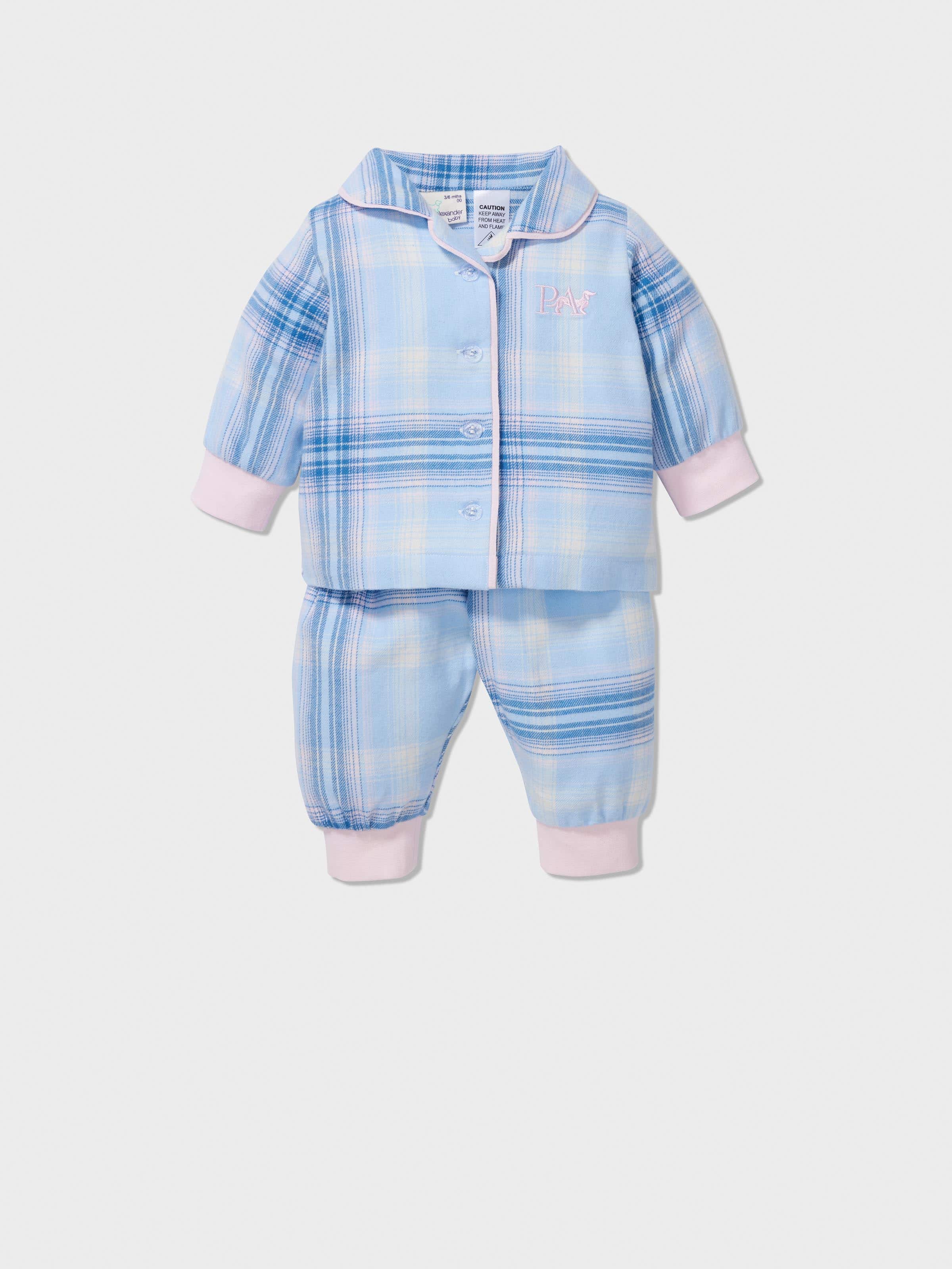 Image for Baby Blue Check Long Classic Pj Set from JustGroupNZ