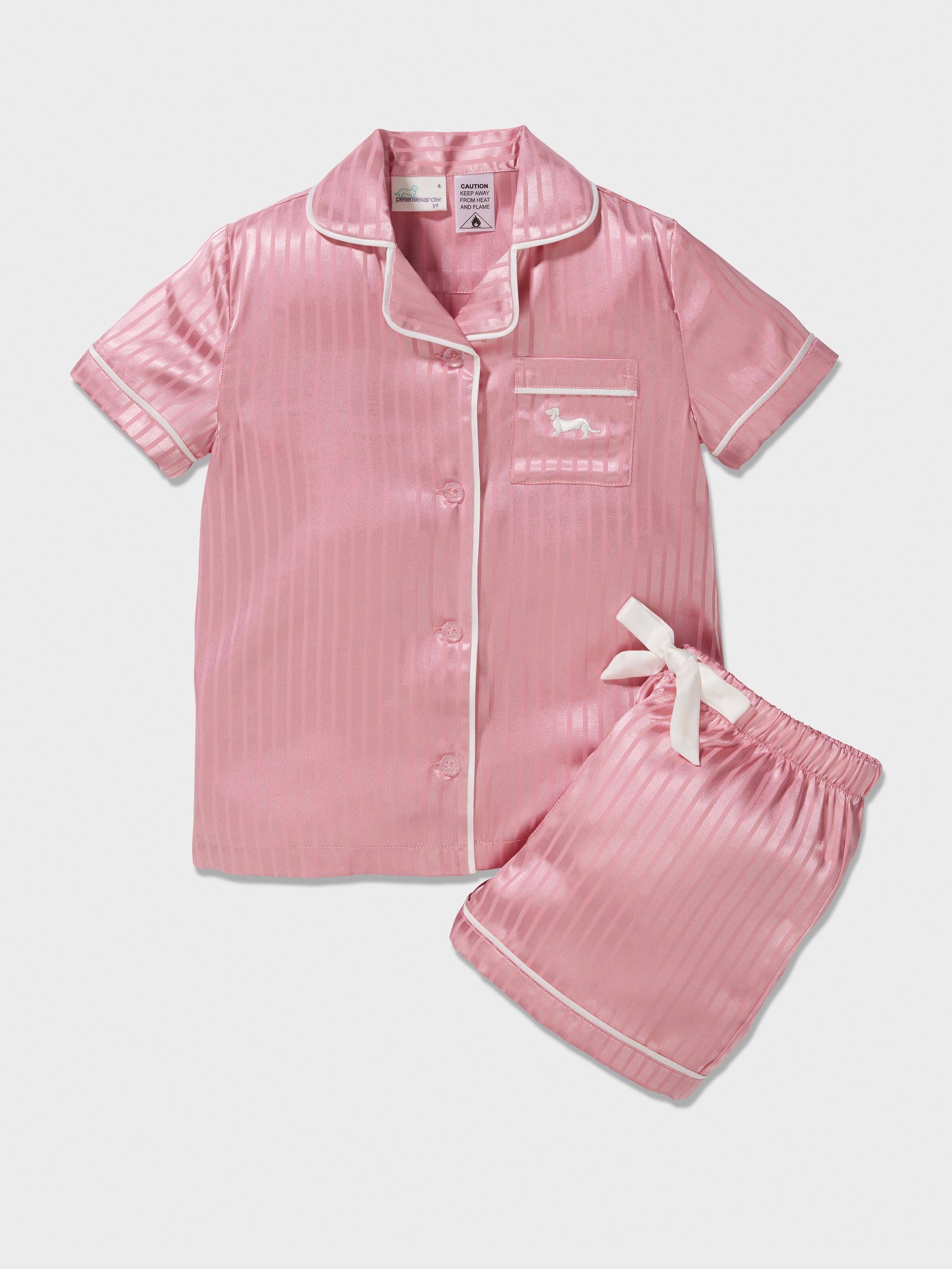 Girls Blush Satin Pj Set