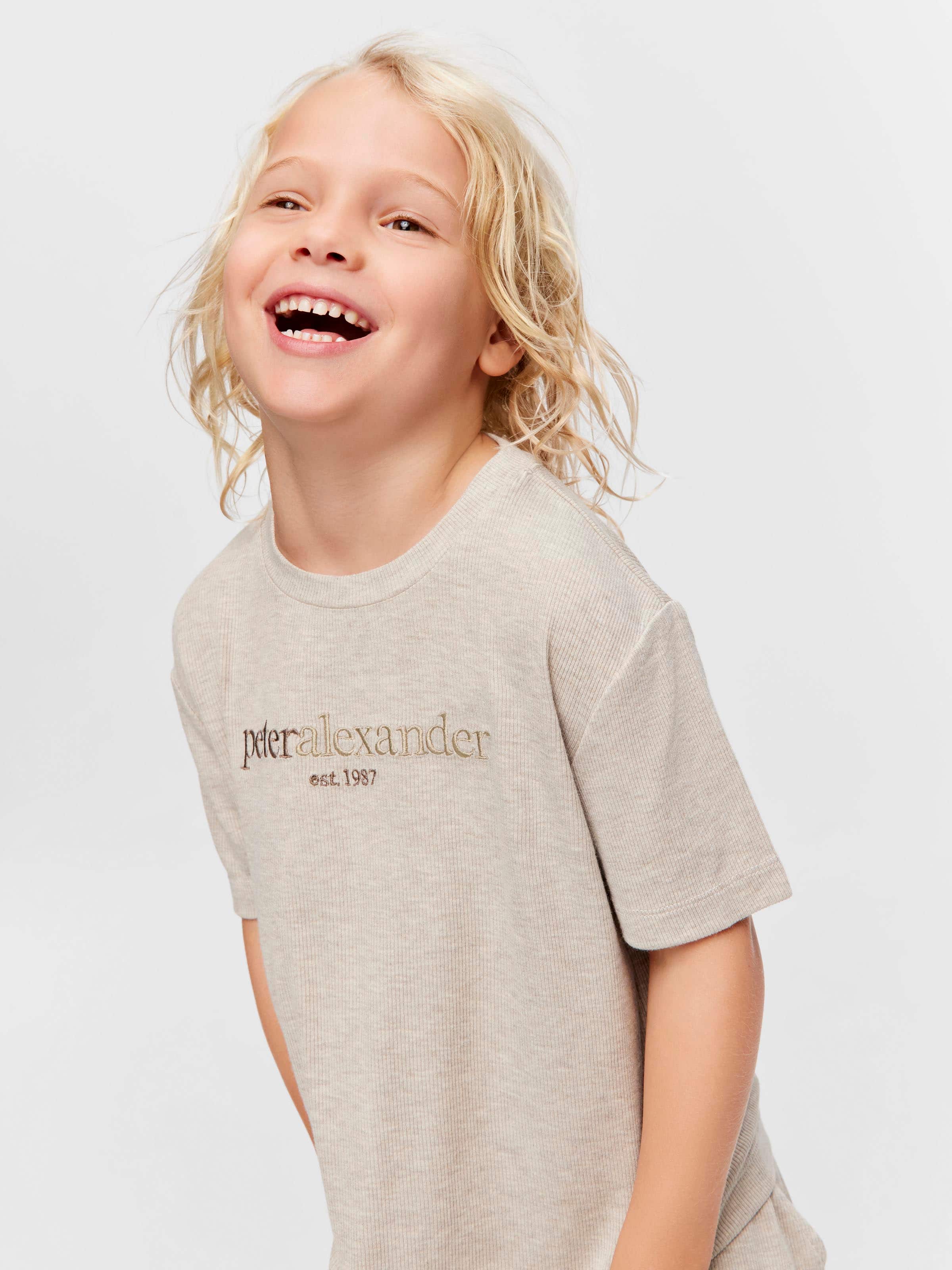 Jnr Boys Oatmeal Cotton Pj Set