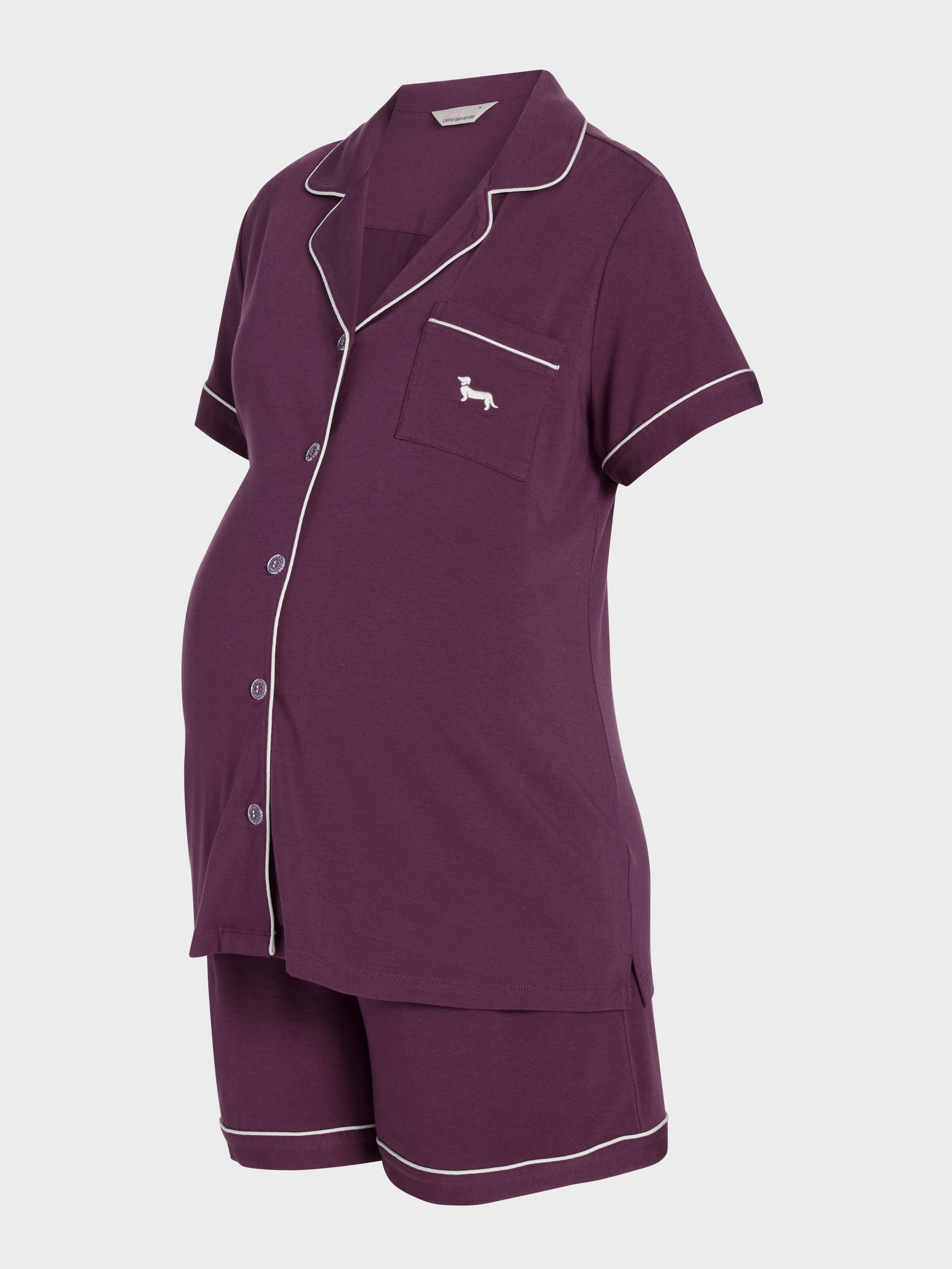 Maternity Grape Comfy Over The Bump Shortie Pj Set