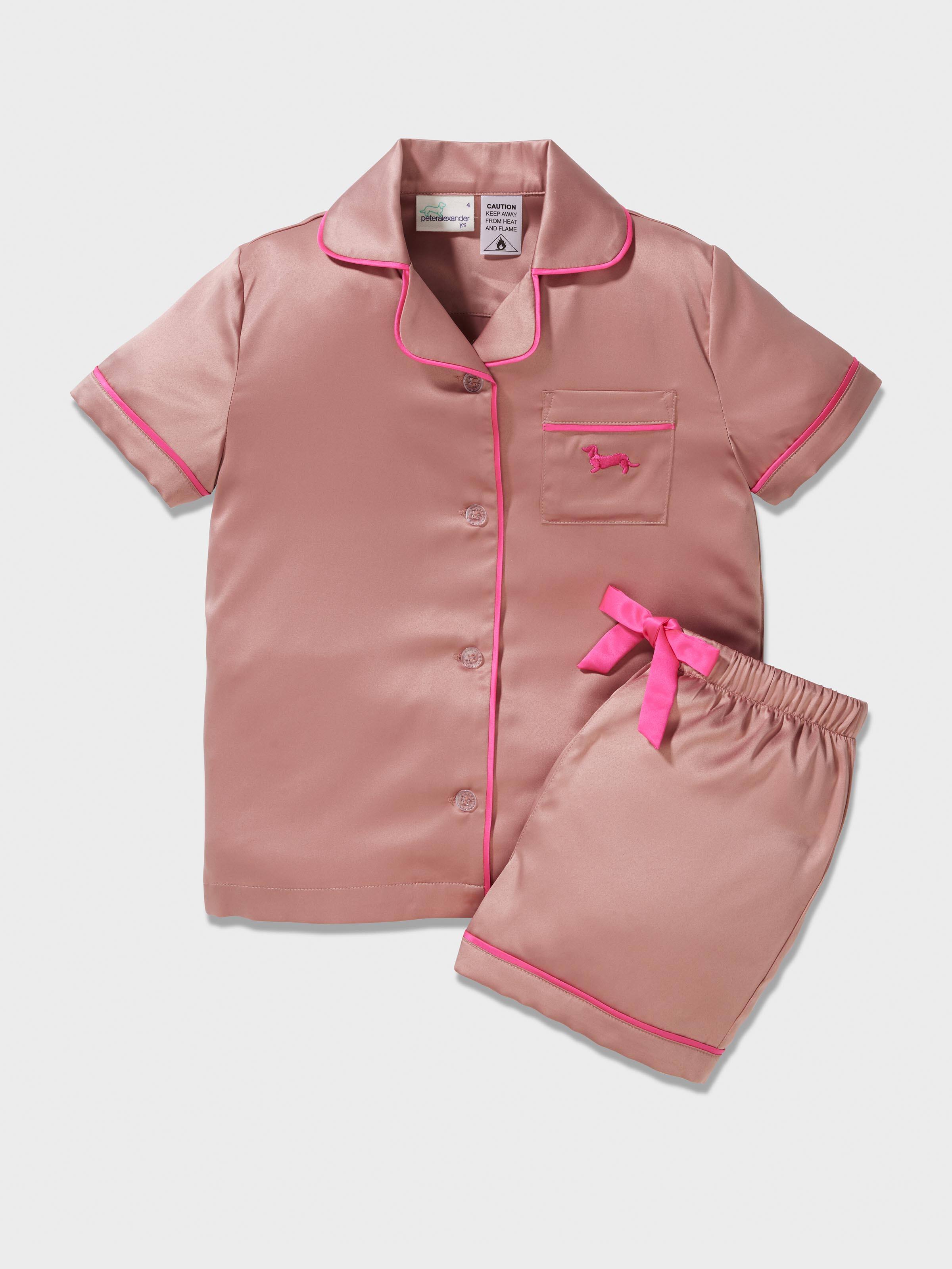 Girls Nougat Satin Pj Set