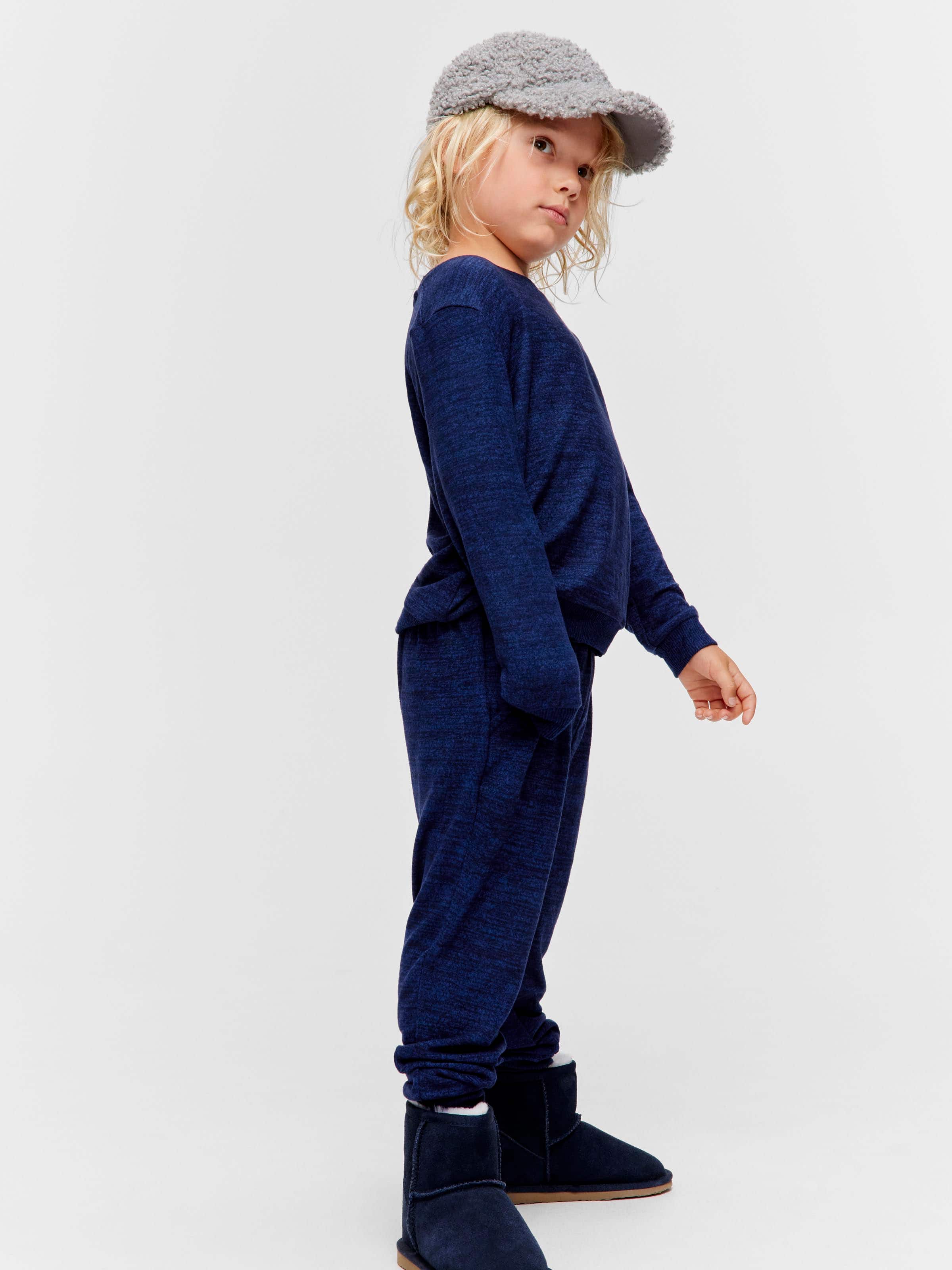 Jnr Boys Fuzzy Navy Pj Set