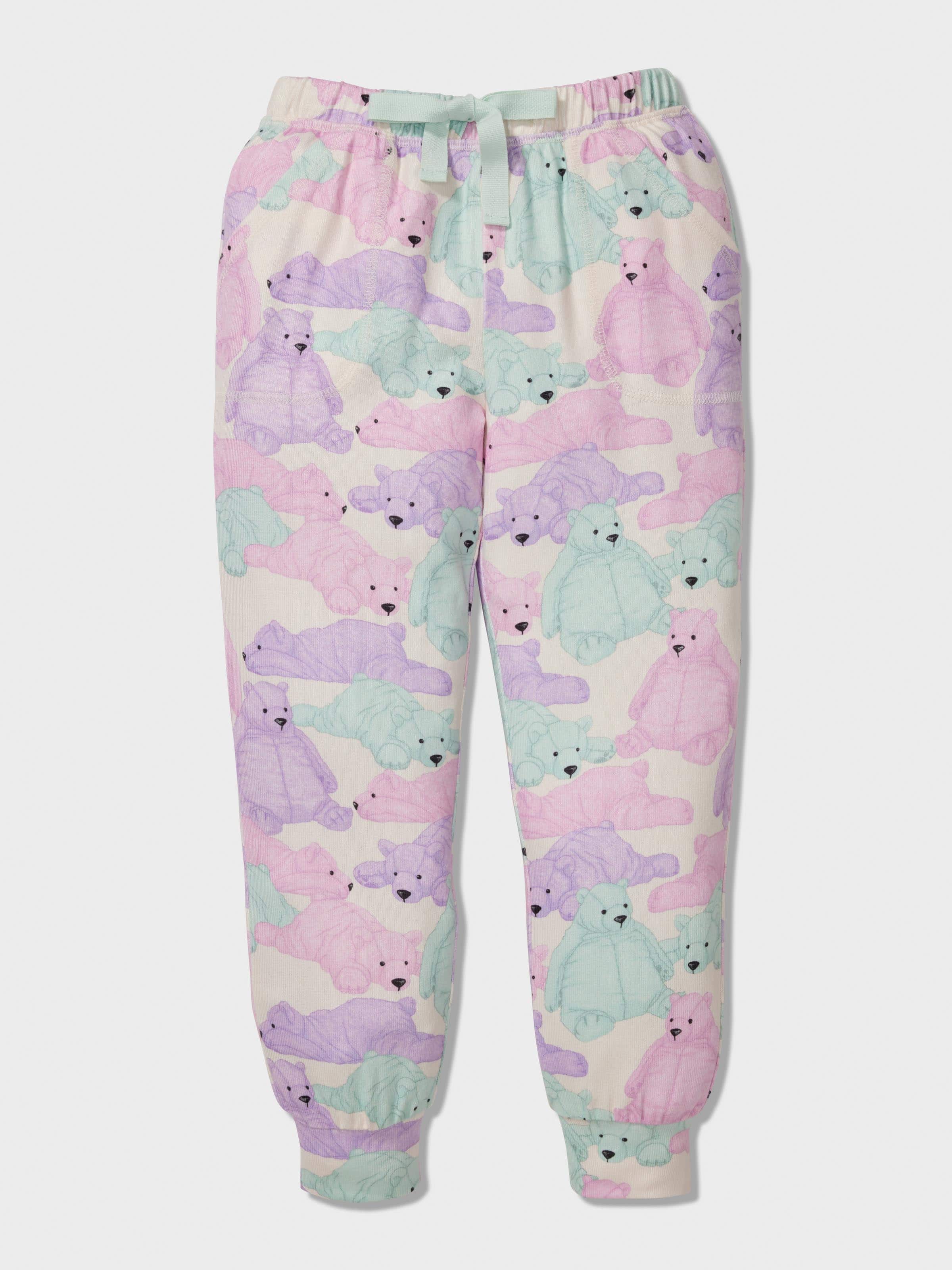 Jnr Girls Pastel Bears Long Pj Set