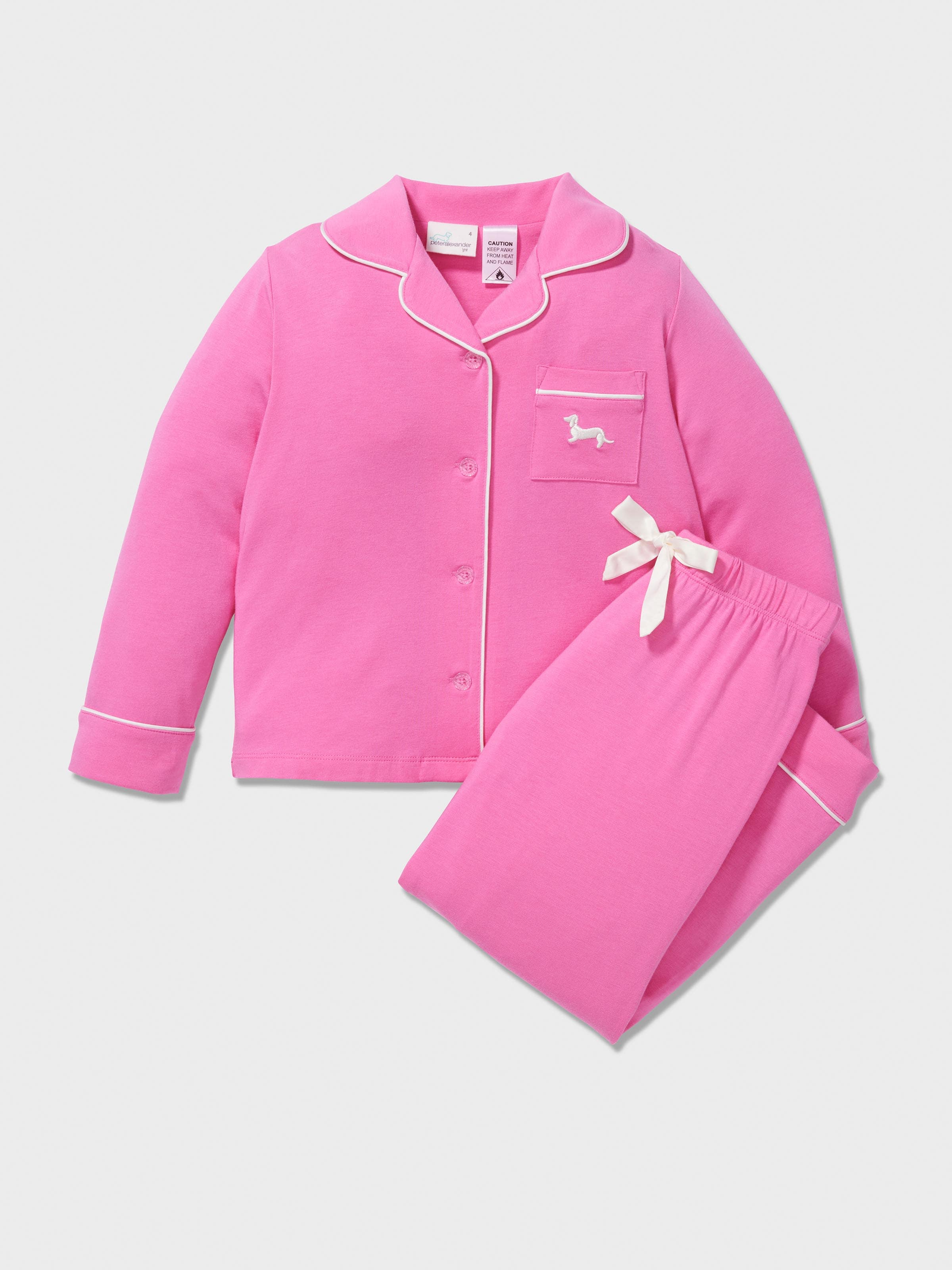 Girls Hot Pink Classic Long Pj Set
