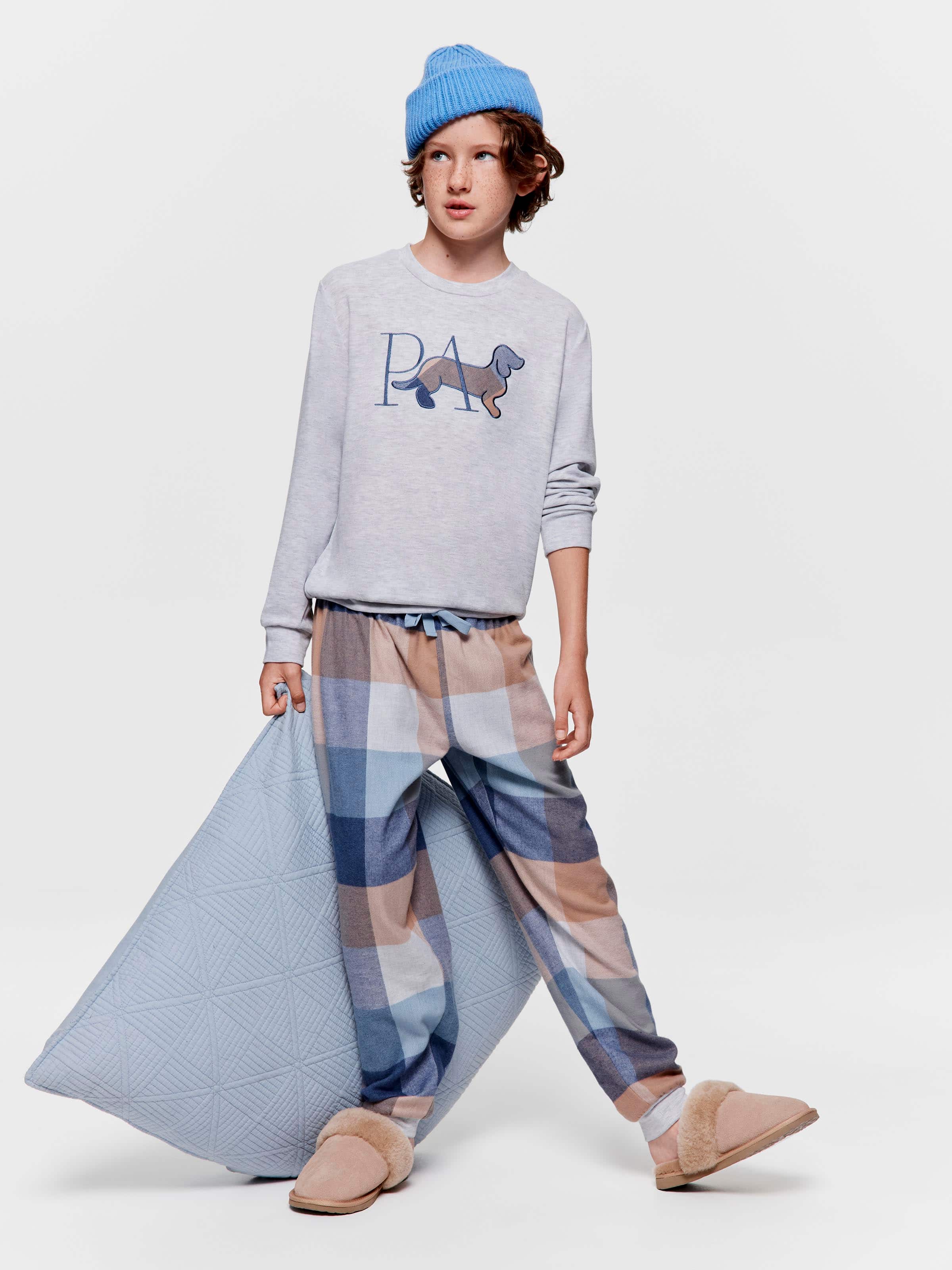 Boys Buffalo Check Long Pj Set