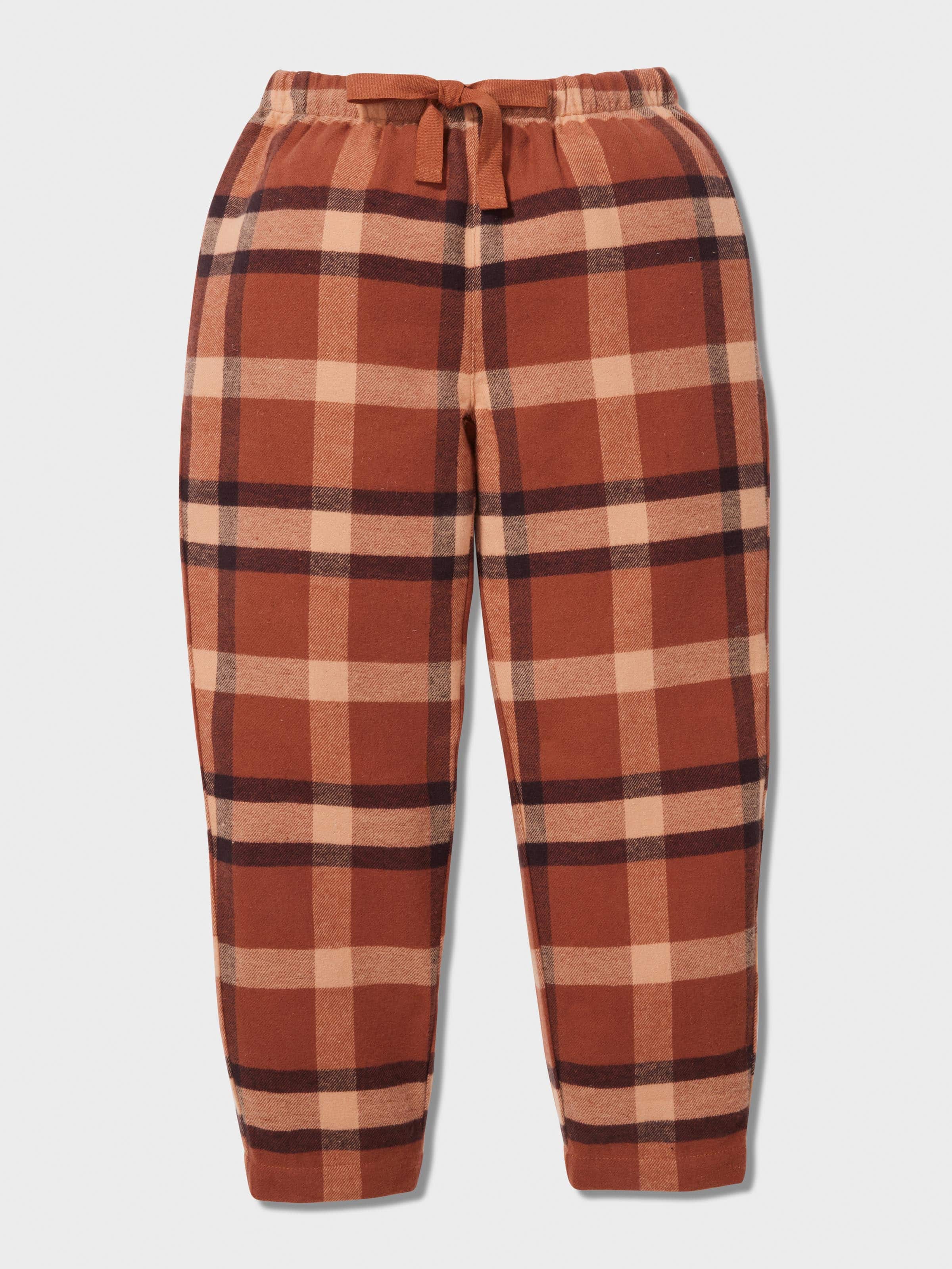 Jnr Boys Brown Check Long Classic Pj Set