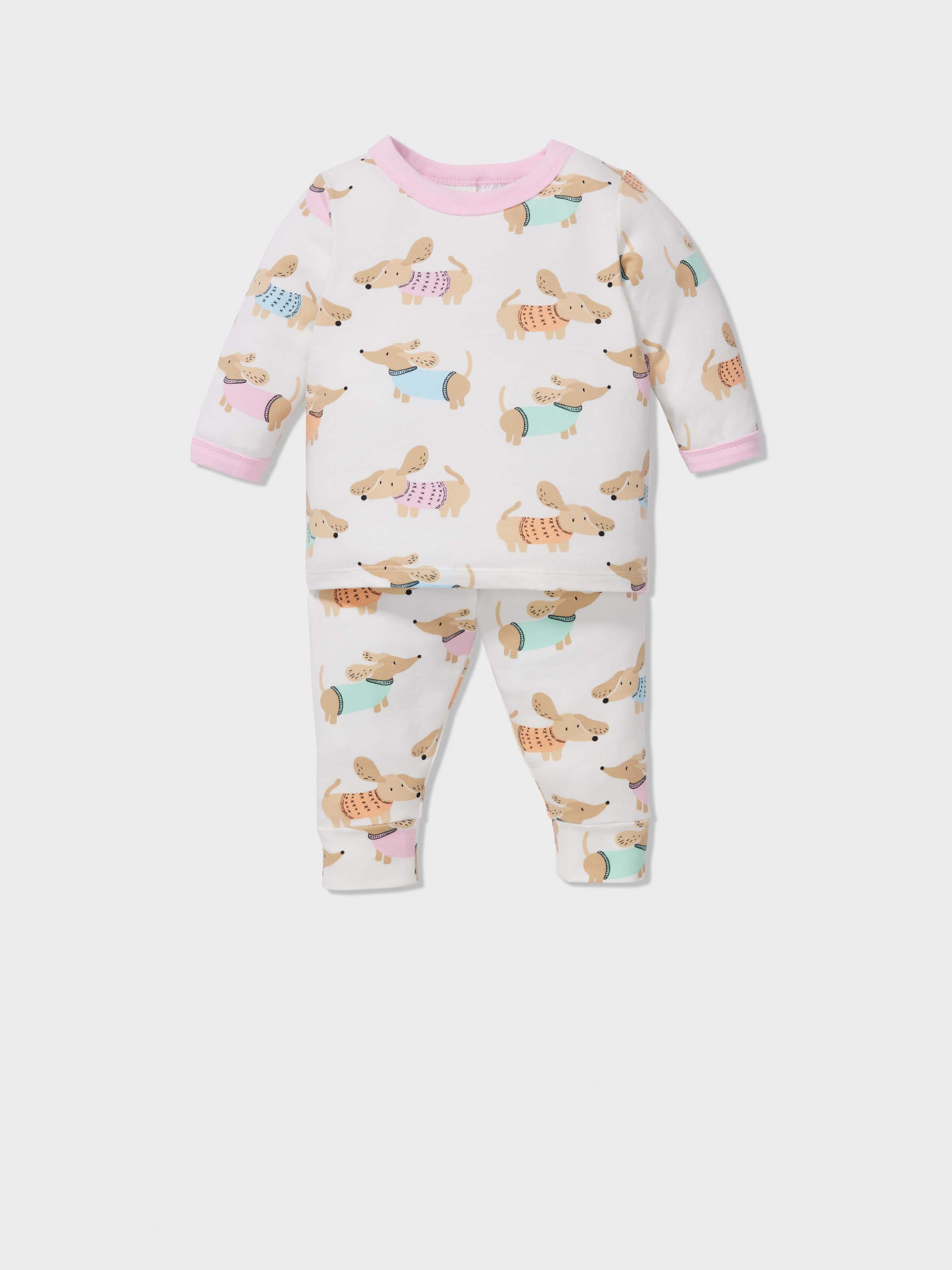 Baby Dachshund Print Long Pj Set