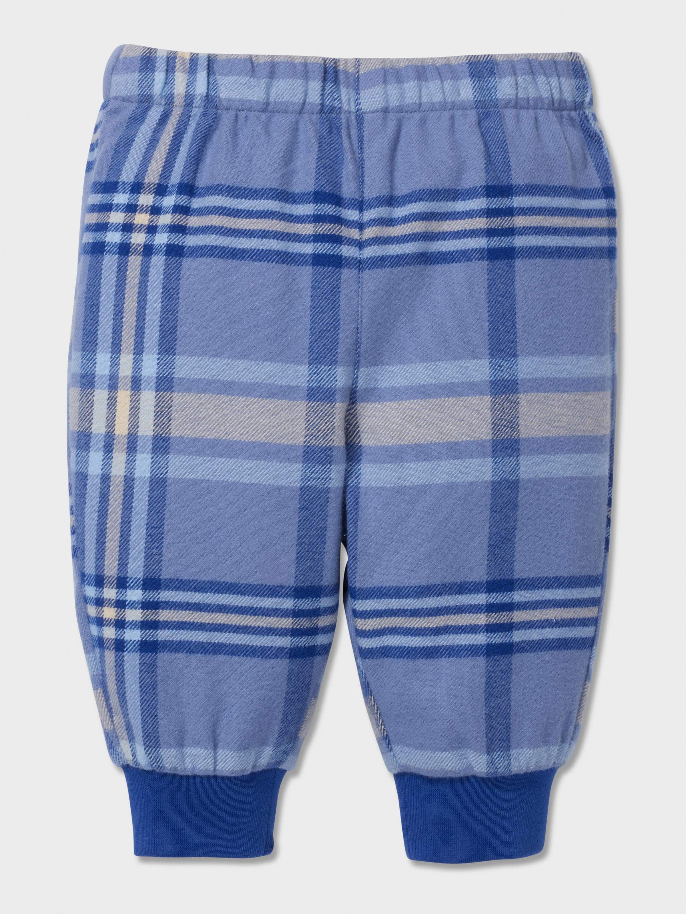Baby Blue Check Long Pj Set