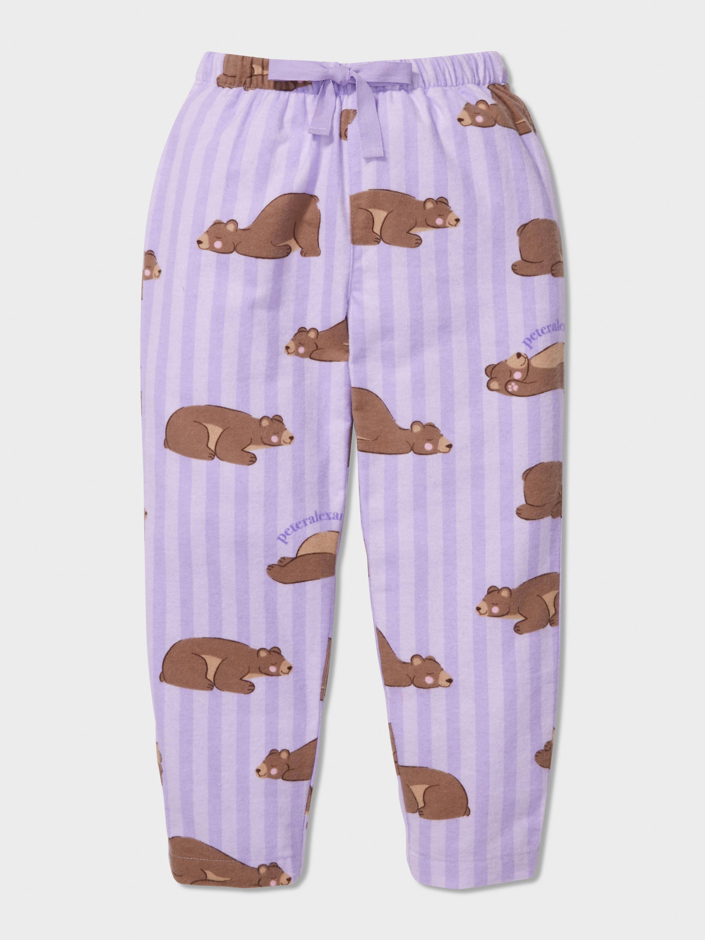 Girls Lilac Bear Classic Pj Set