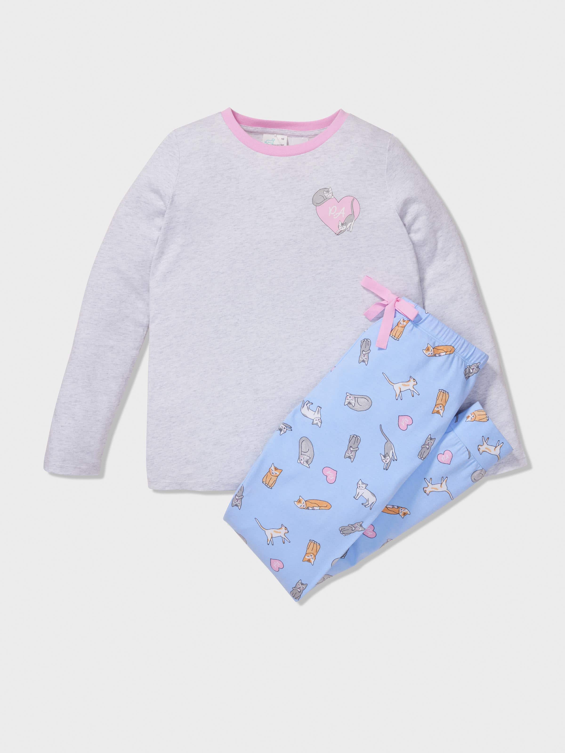 Image for Girls Kitty Print Long Pj Set from JustGroupNZ