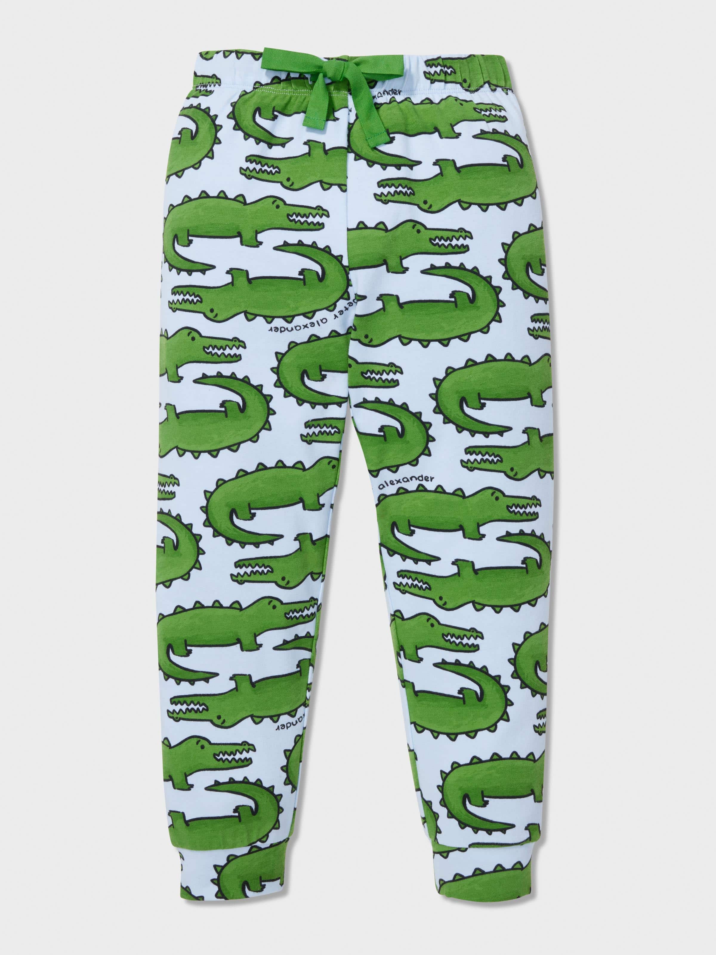 Jnr Boys Alligator Print Long Pj Set