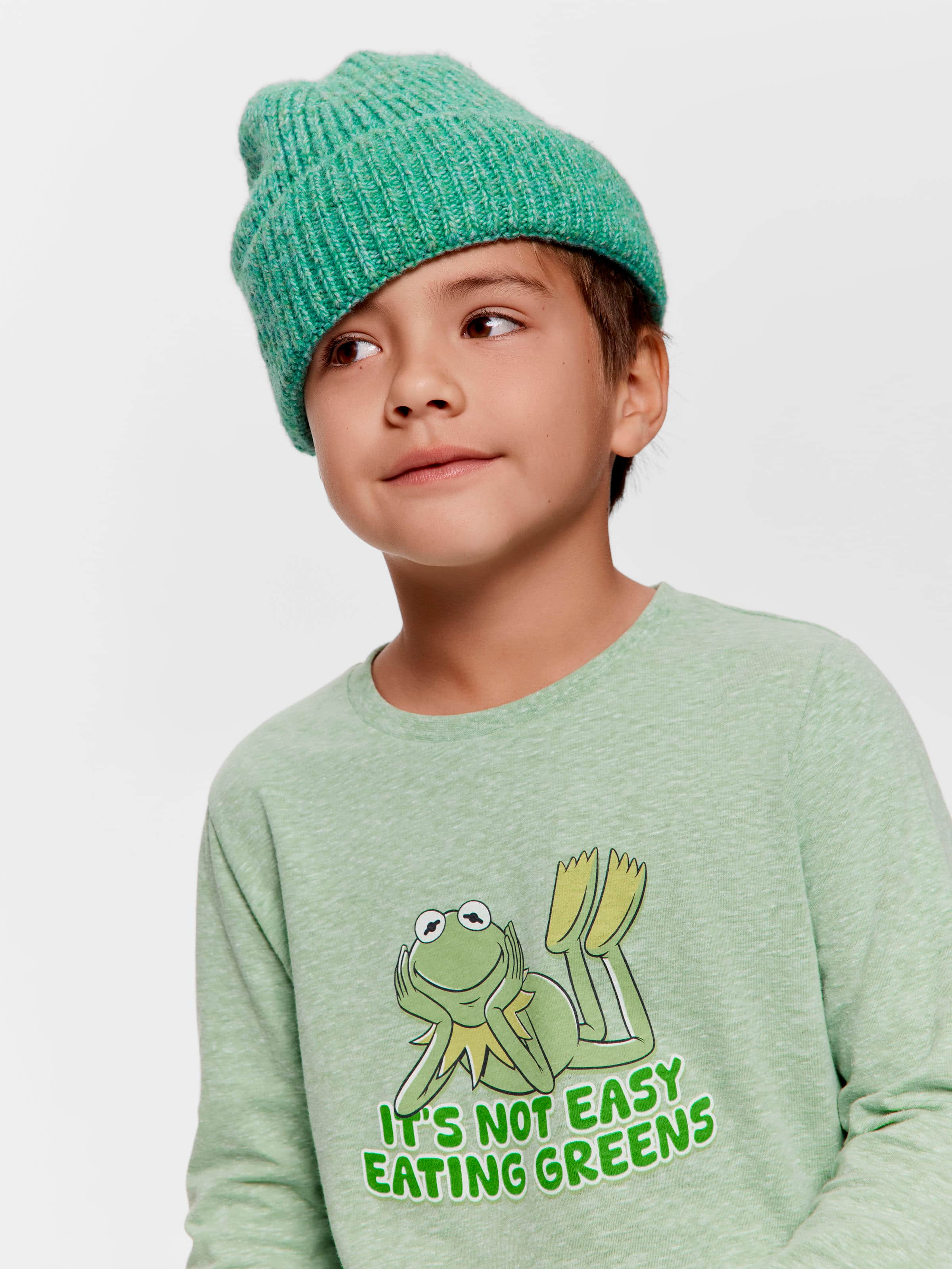 Jnr Boys Kermit Greens Long Pj Set