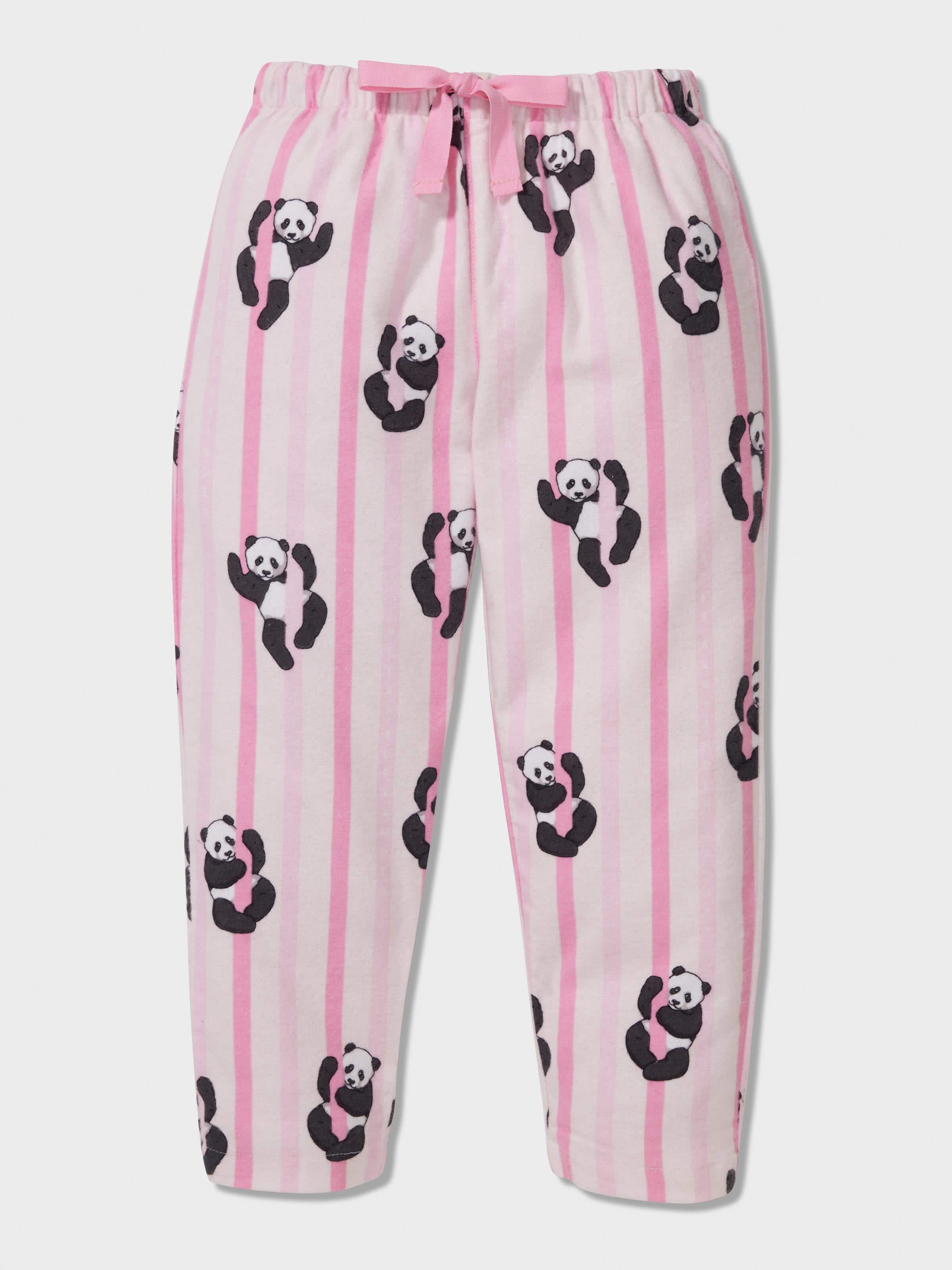 Jnr Girls Pink Panda Classic Pj Set