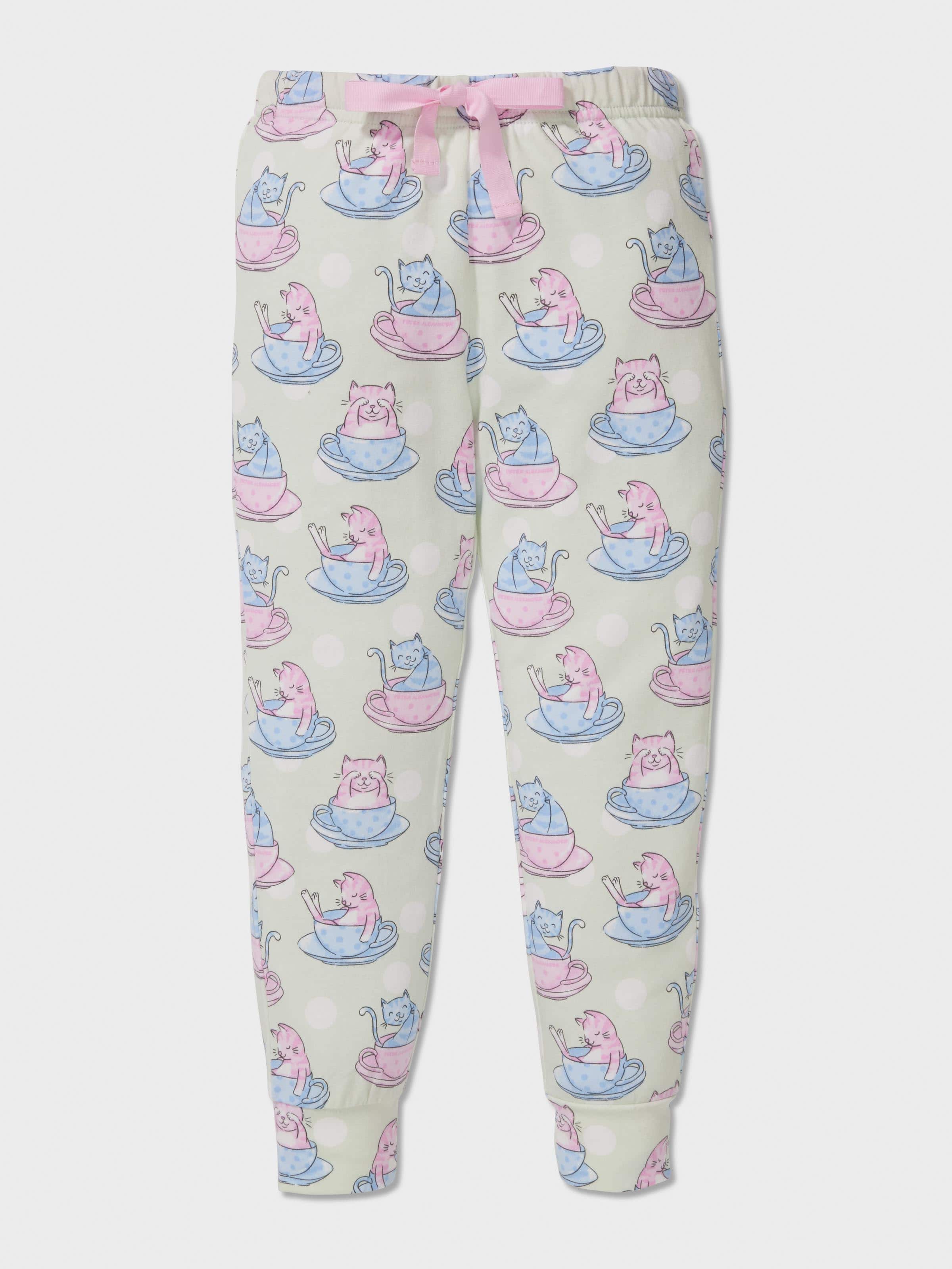 Jnr Girls Teacup Kitty Long Pj Set