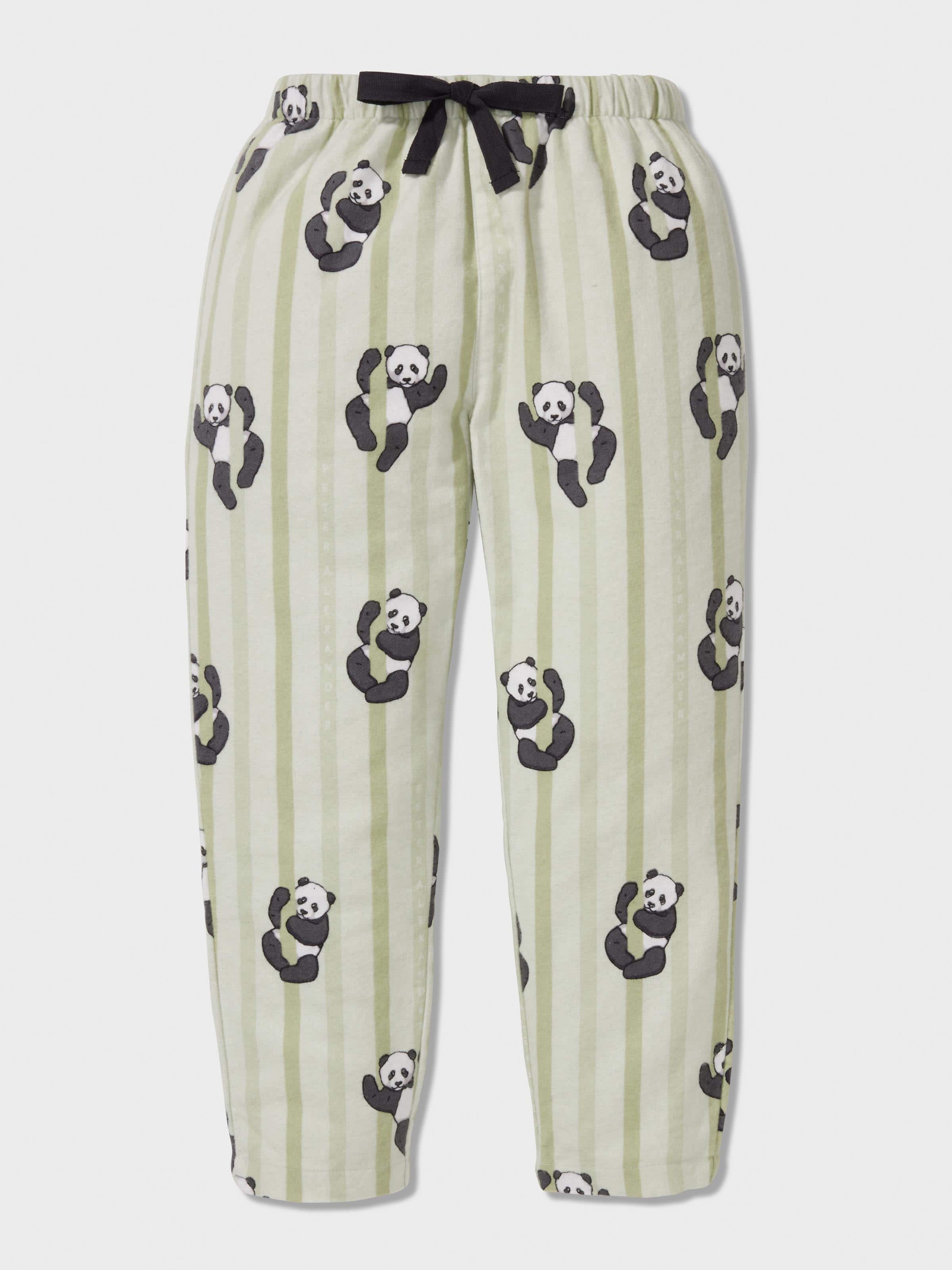 Jnr Boys Green Panda Classic Pj Set