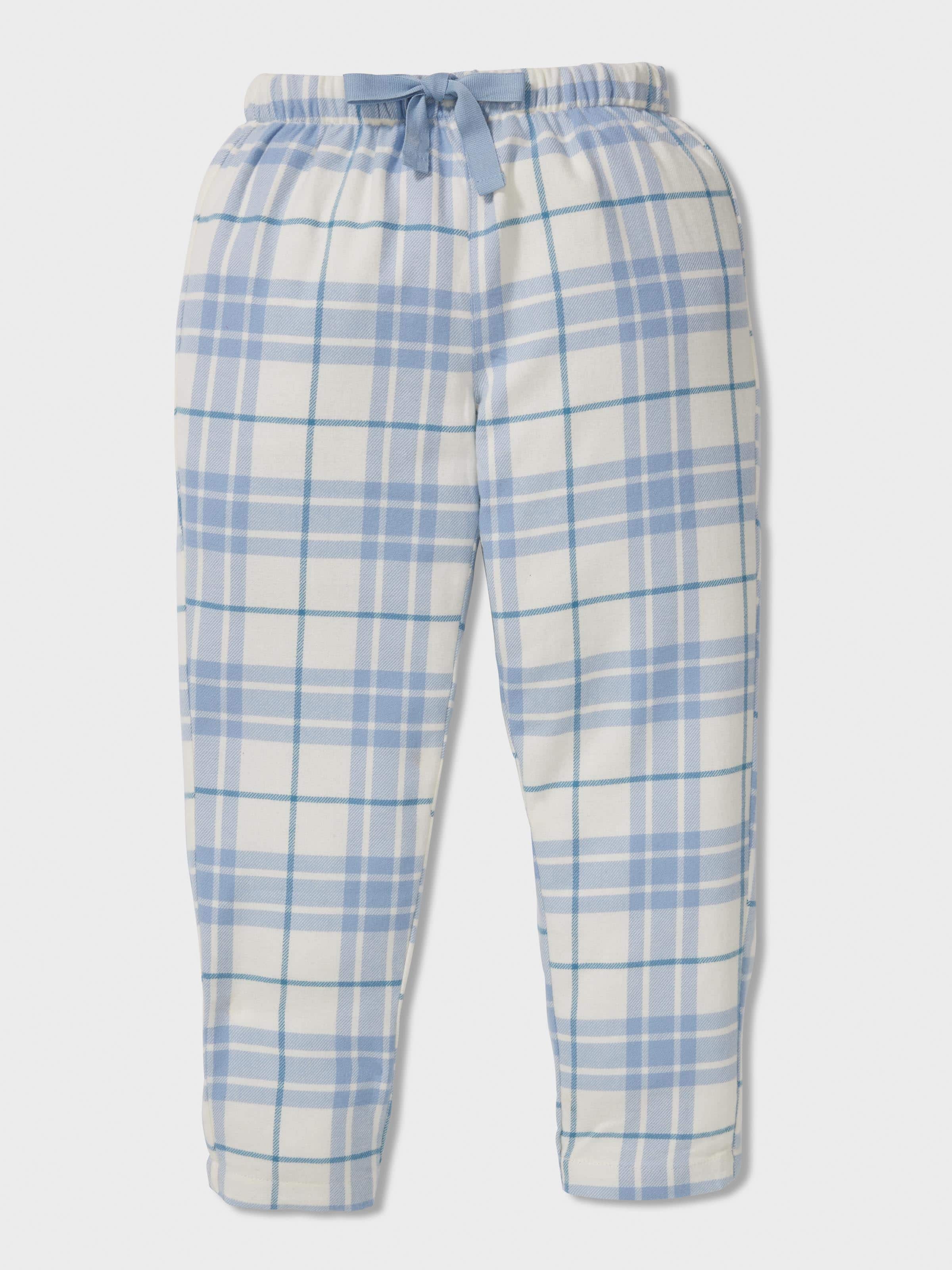 Jnr Boys Blue Check Long Pj Set