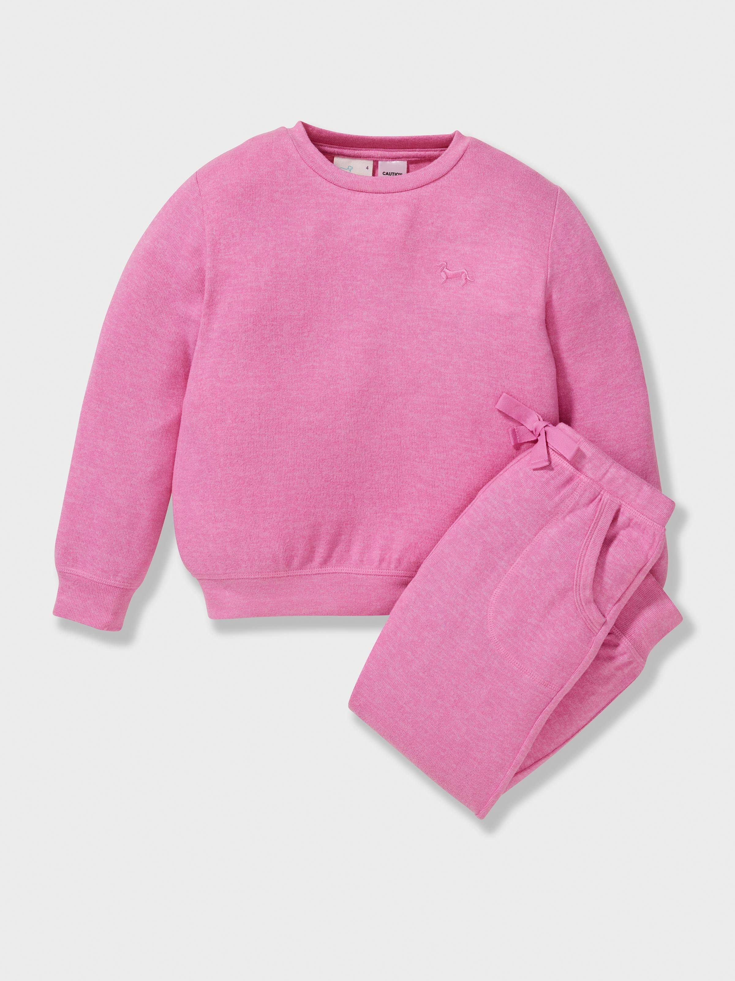 Girls Fuzzy Magenta Pj Set