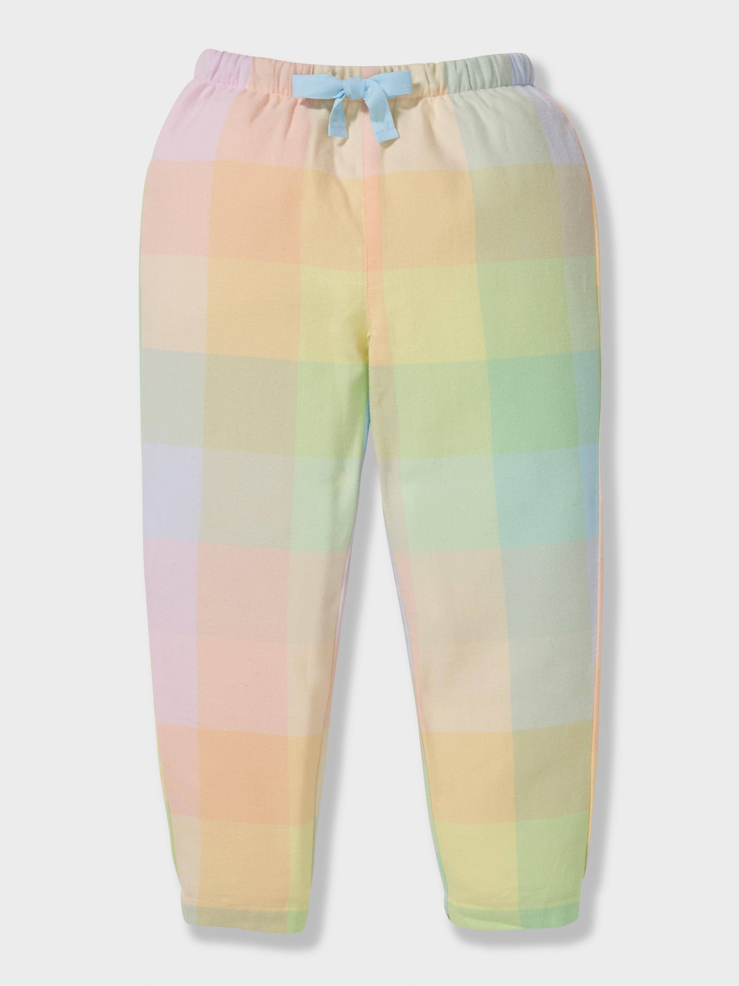 Girls Rainbow Check Classic Pj Set