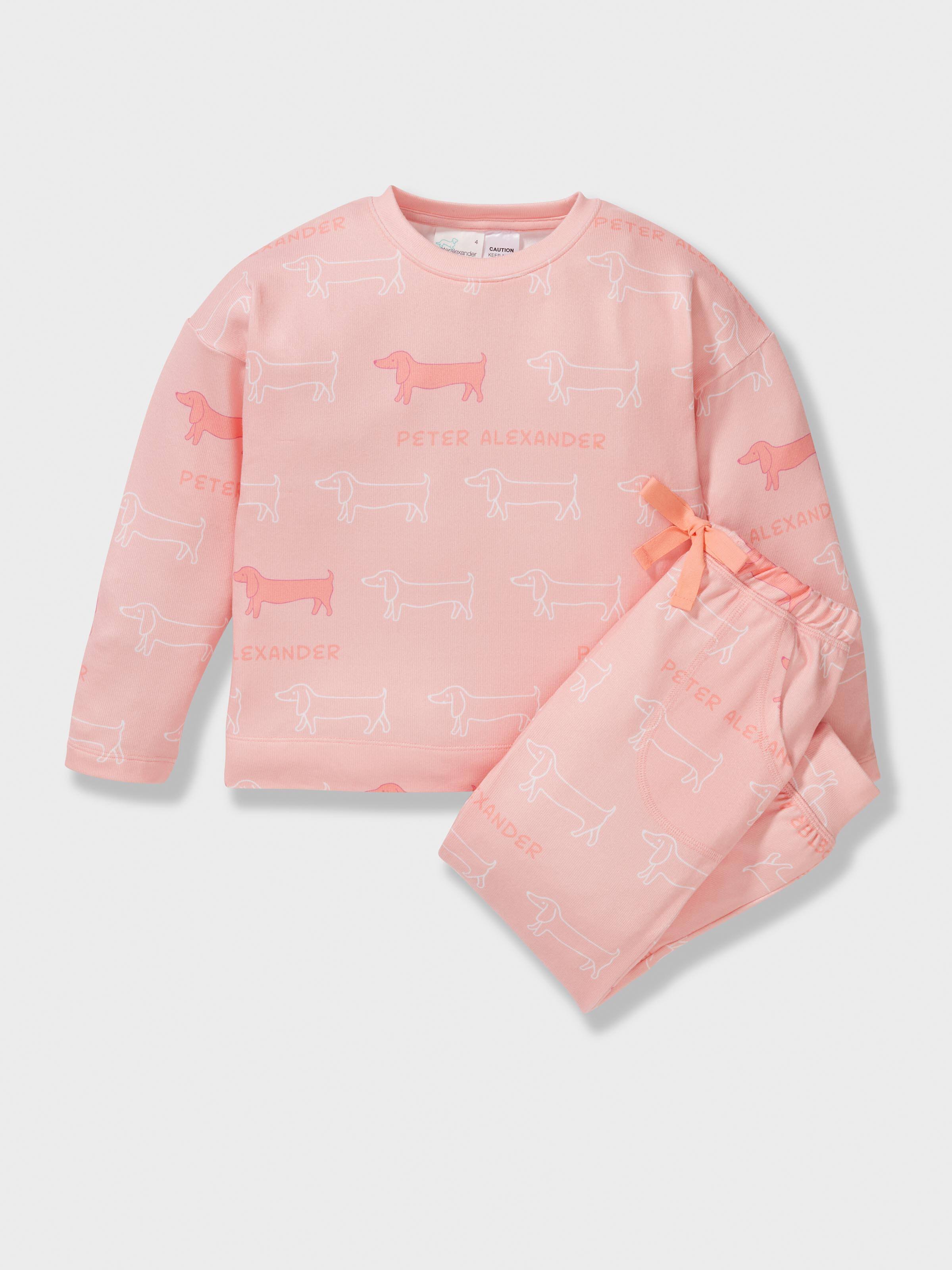 Girls Melon Penny Print Pj Set