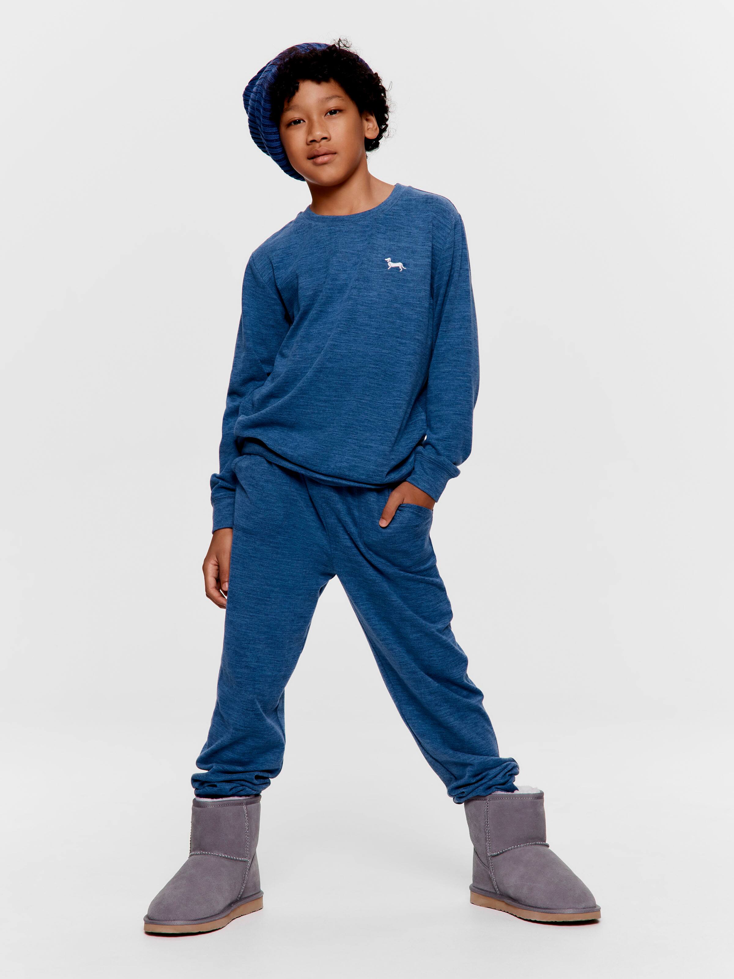 Boys Fuzzy Blue Pj Set