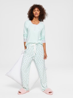 Mint Floral Tapered Pj Pant