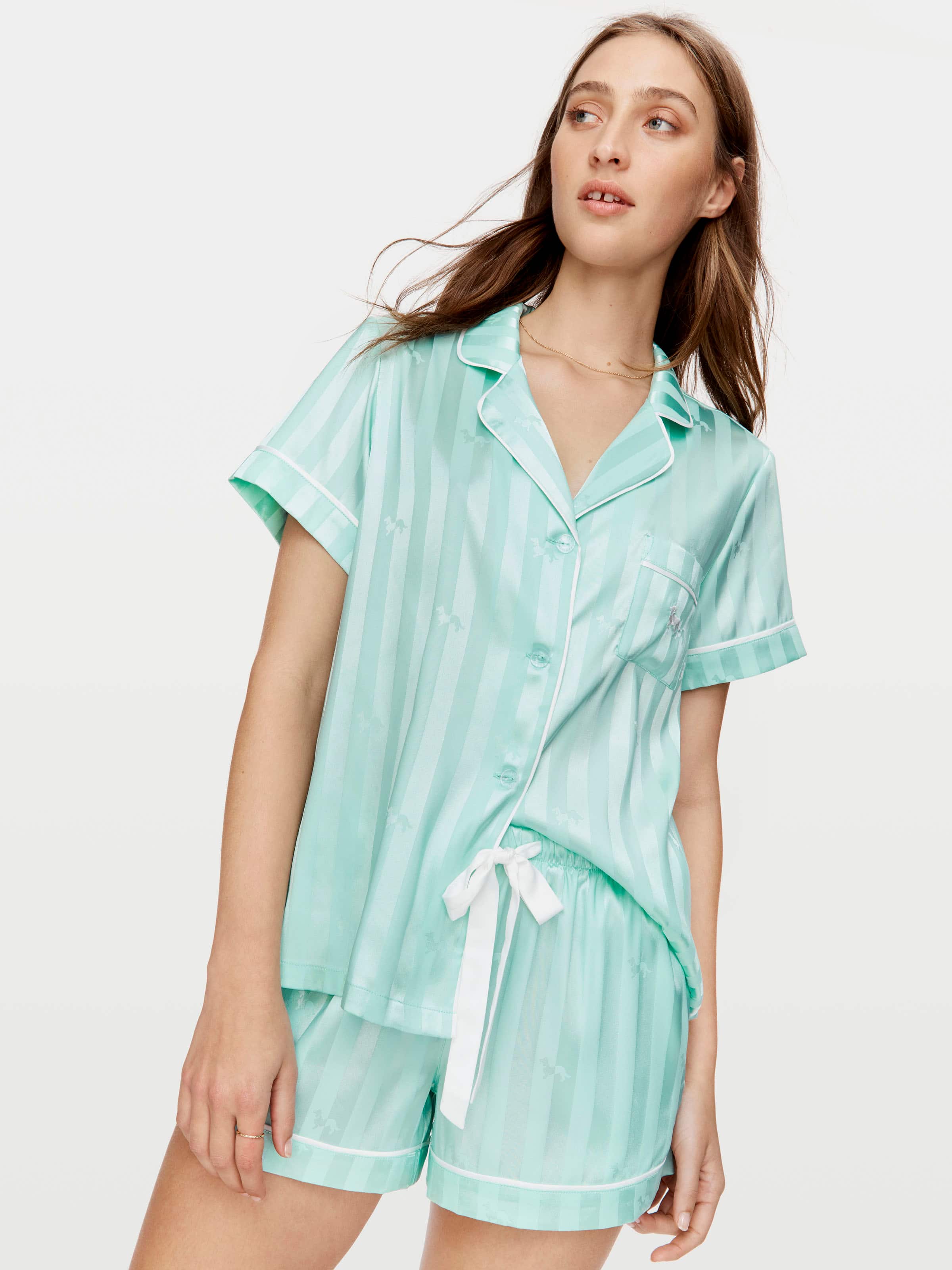 Image for Aqua Penny Stripe Chic Satin Pj Set from JustGroupNZ
