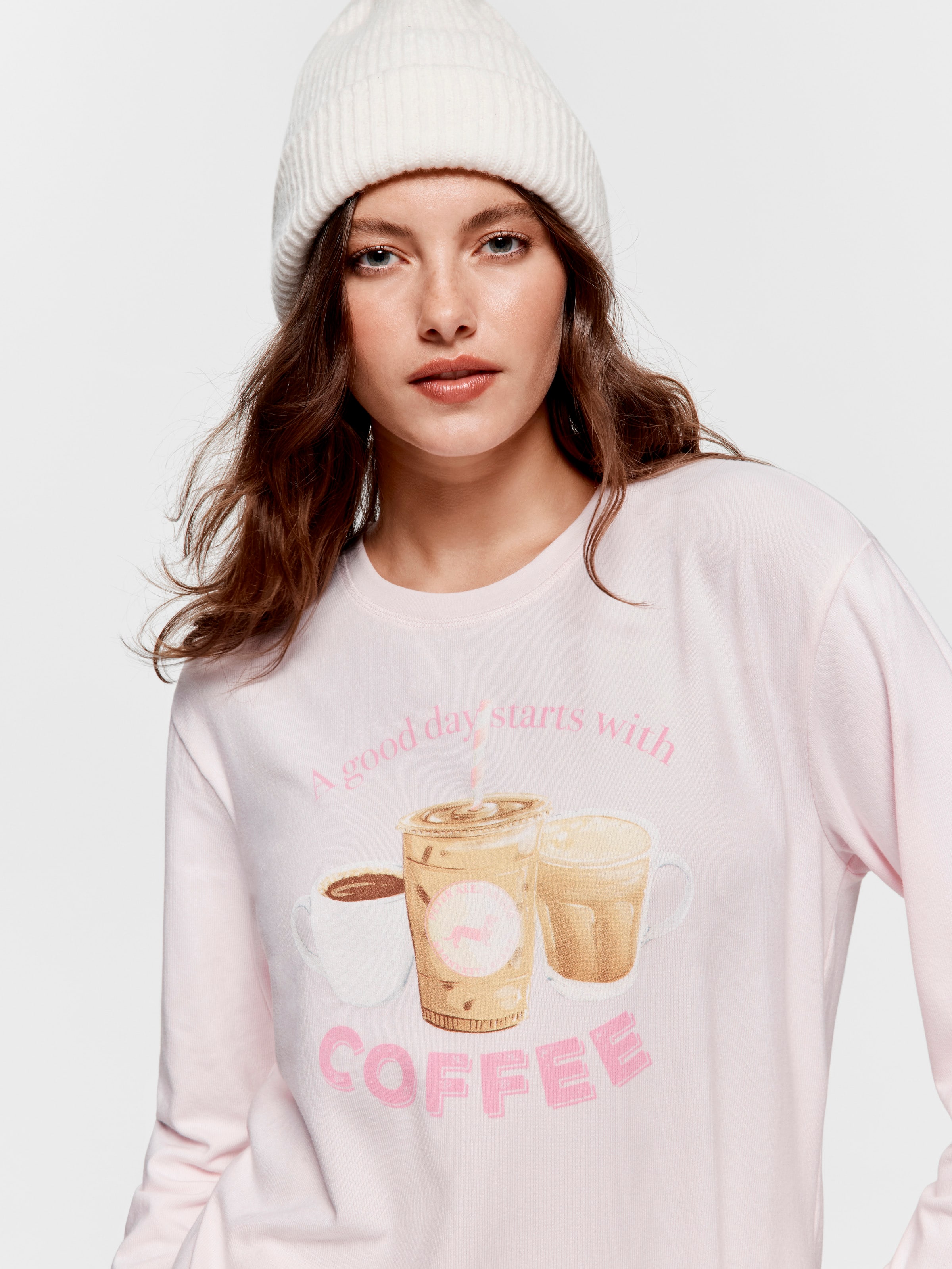 Coffee Plush Oversized Long Sleeve Top