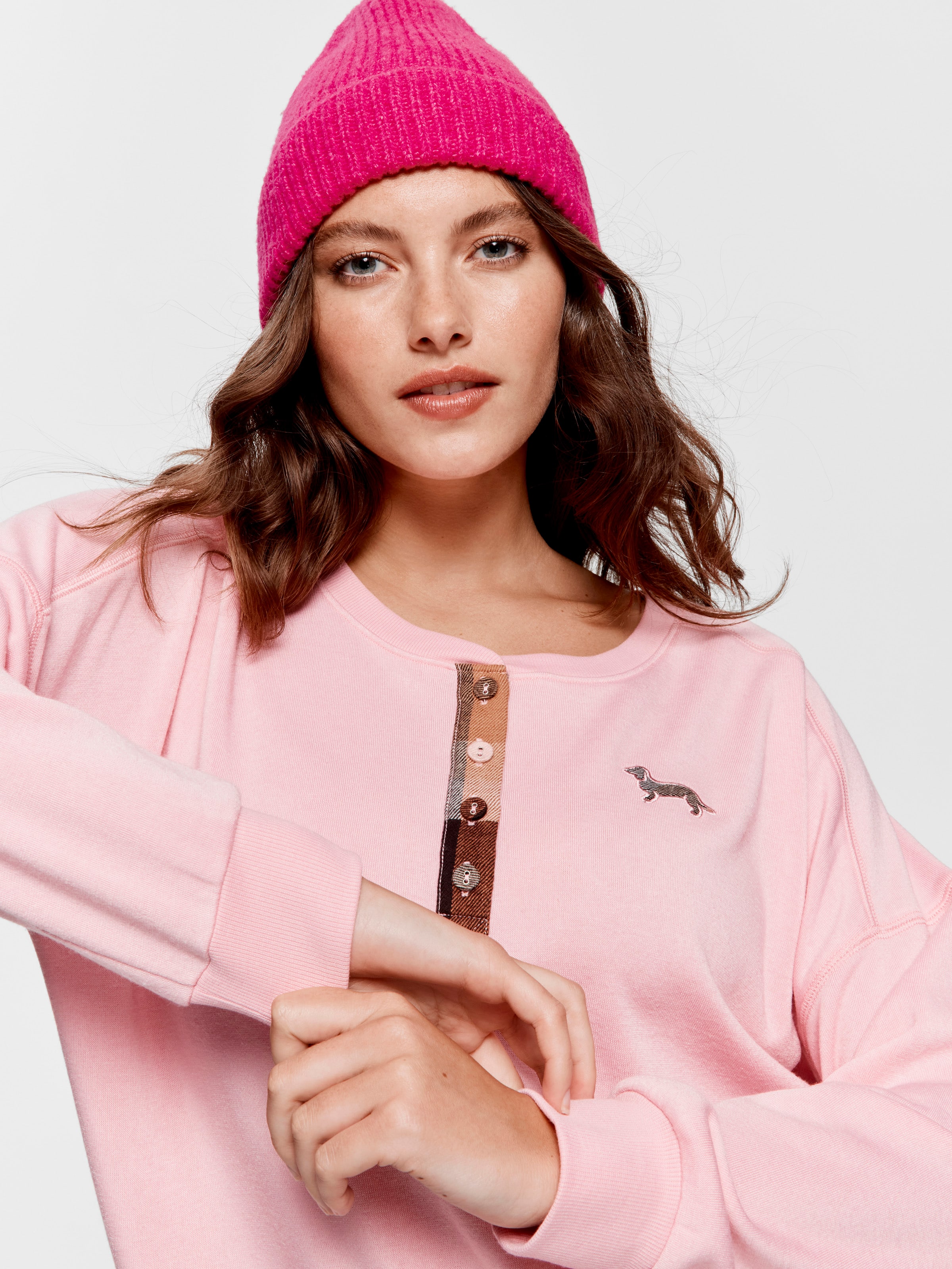 Check Henley Sweater