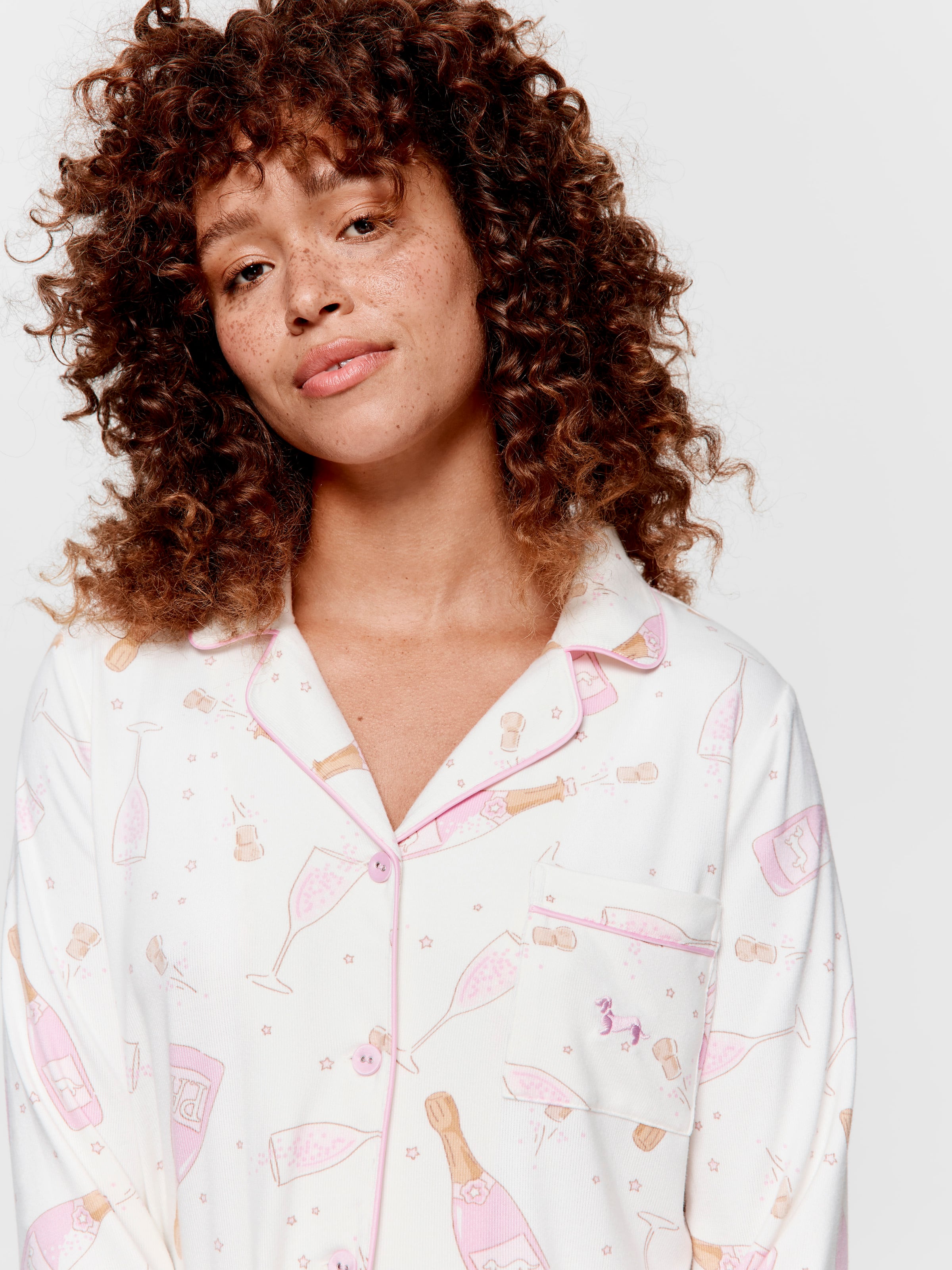 Champagne Plush Long Pj Set