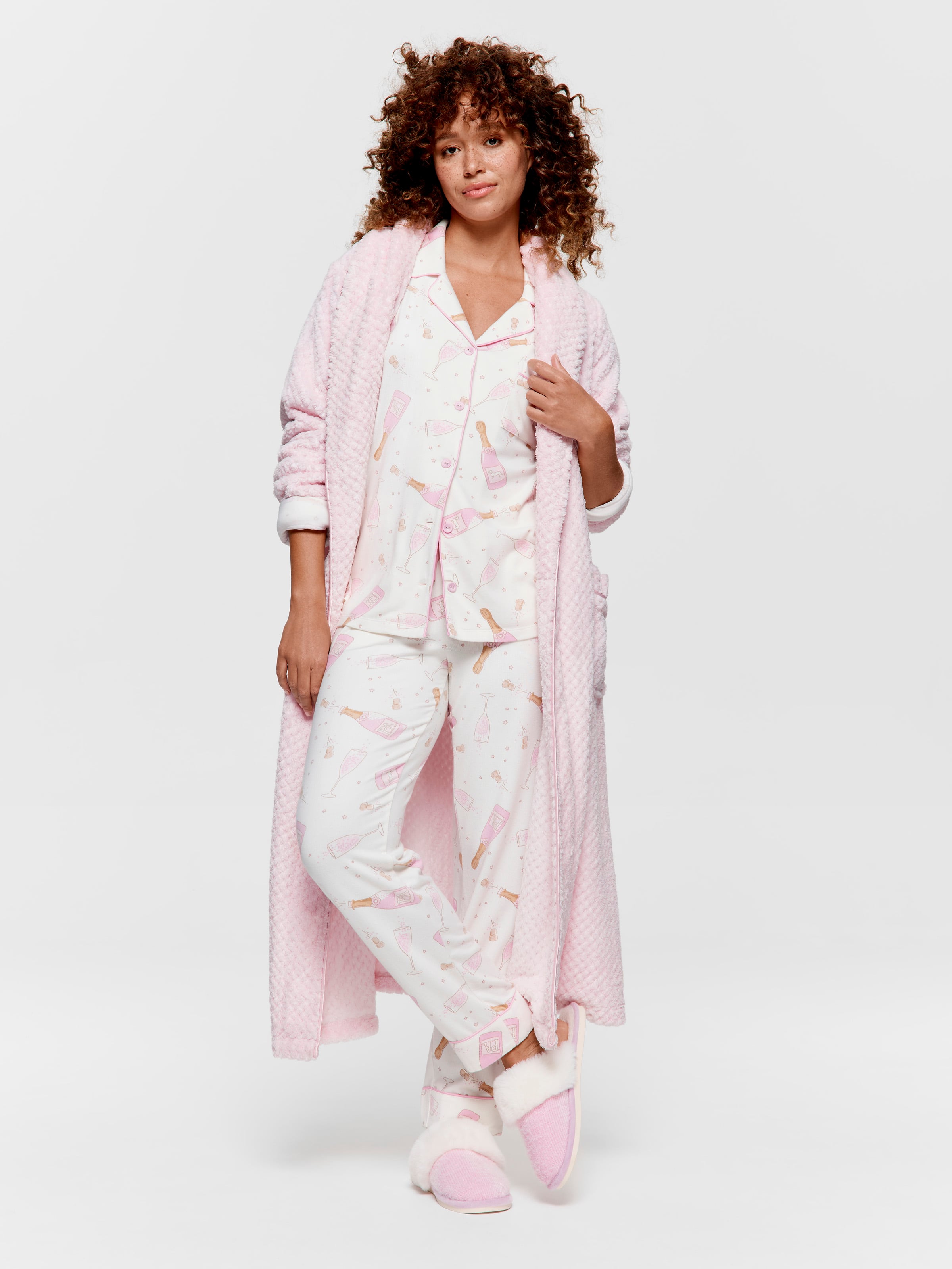 Champagne Plush Long Pj Set