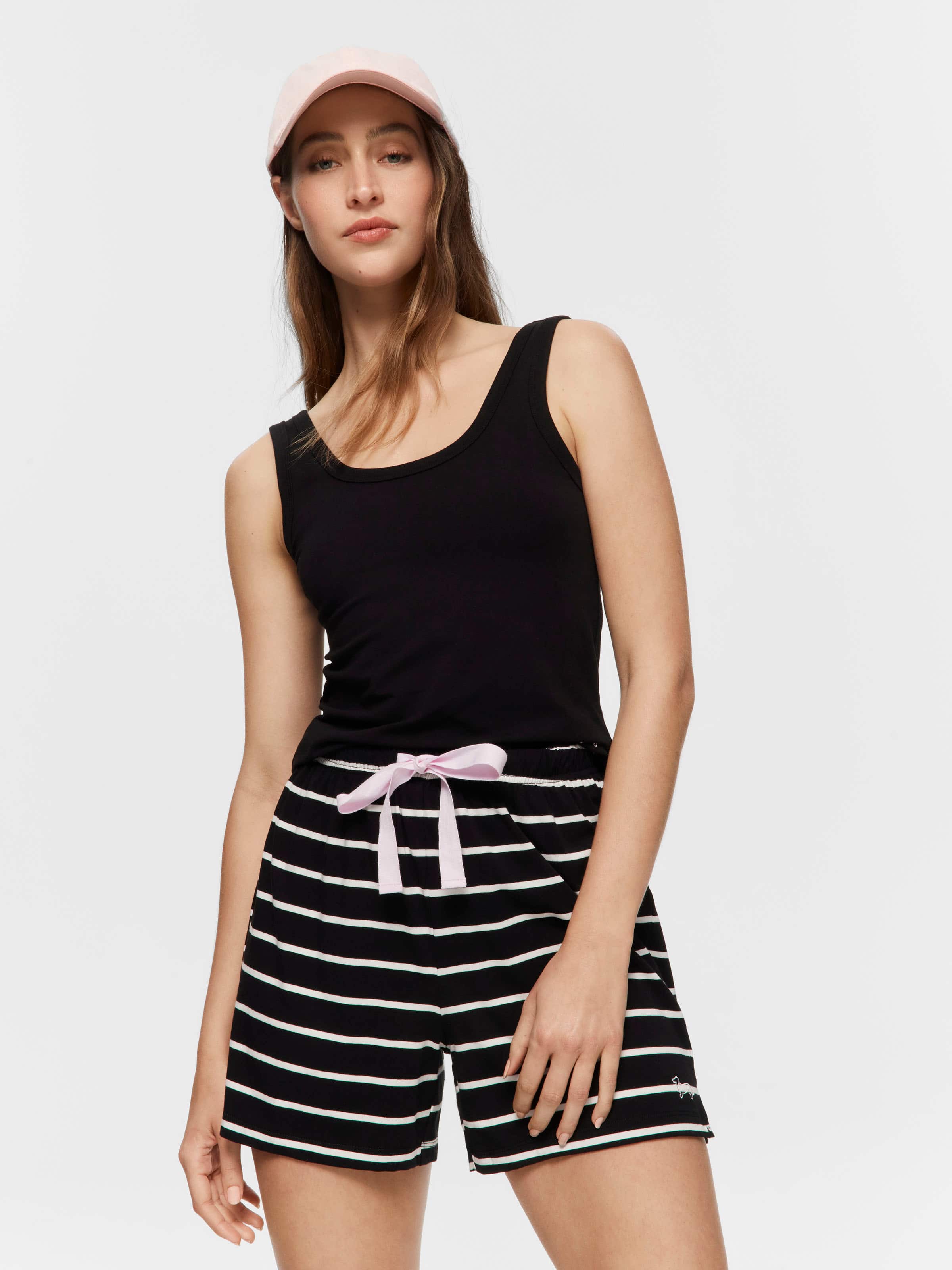 Black Stripe Short
