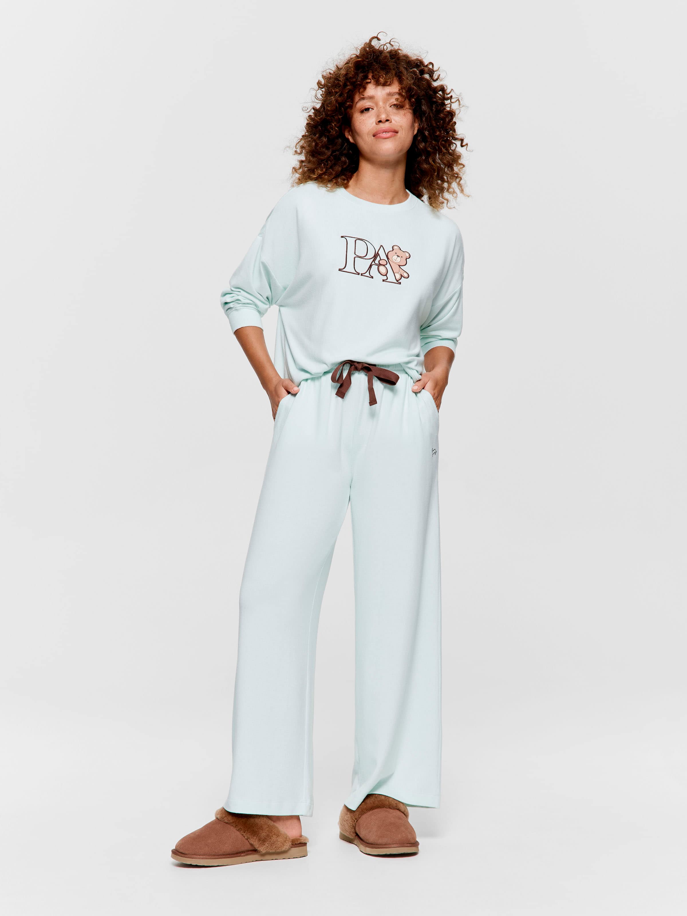Mint Plush Straight Leg Pj Pant
