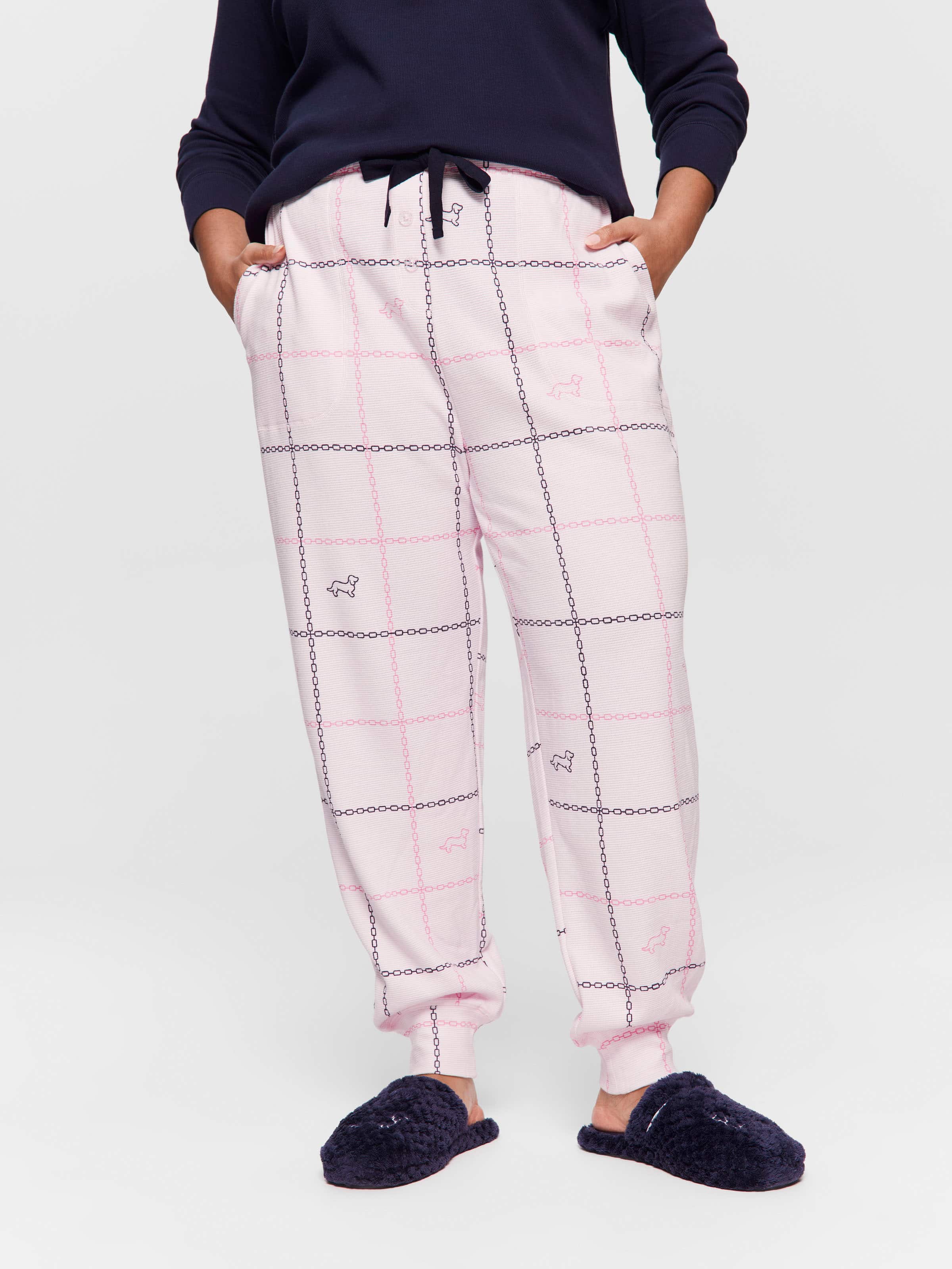 P.A. Plus Pink Windowpane Easy Pj Pant