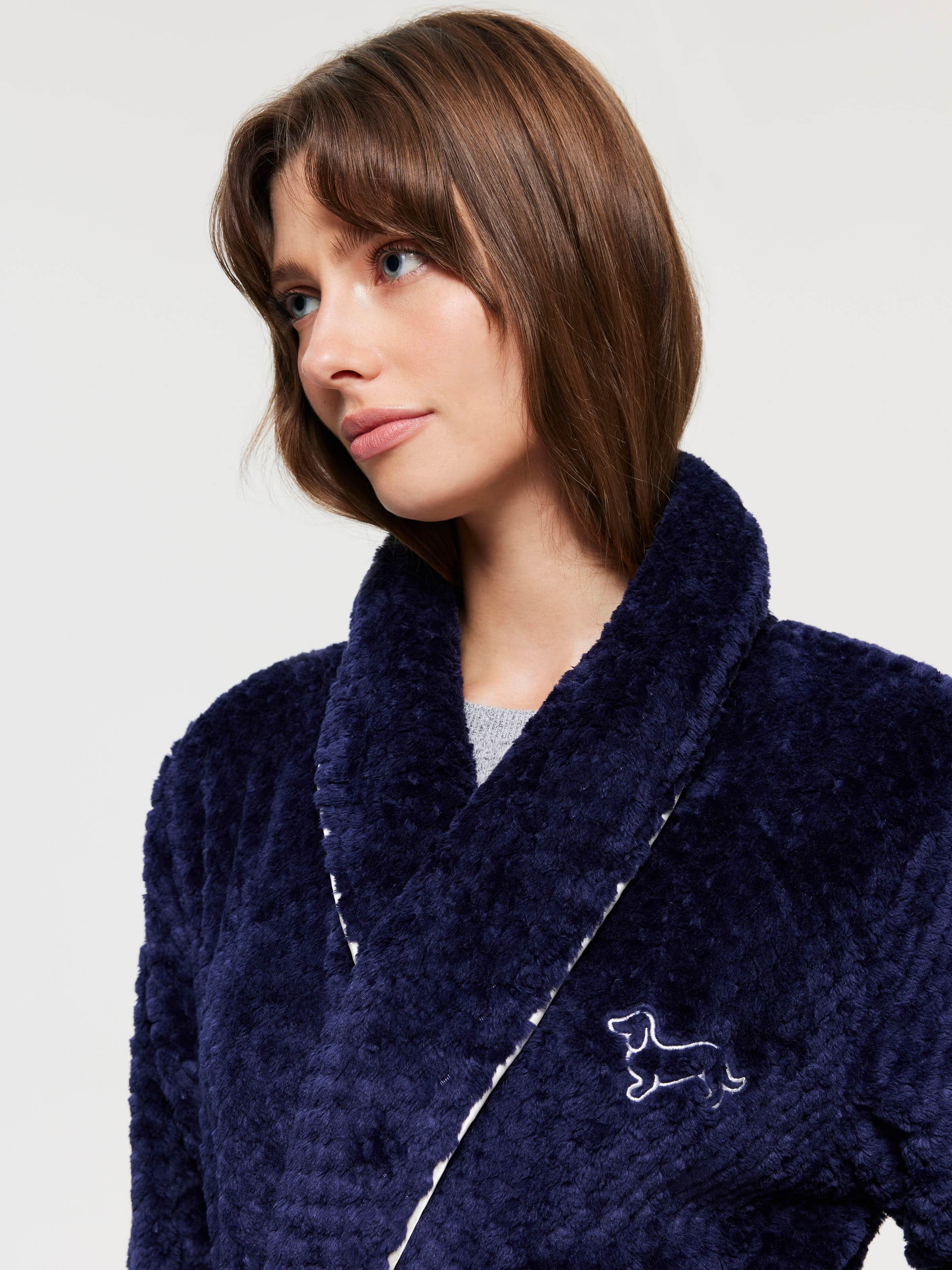 Pretty You London Quilted Velour Dressing Gown, Powder Puff at John Lewis &  Partners