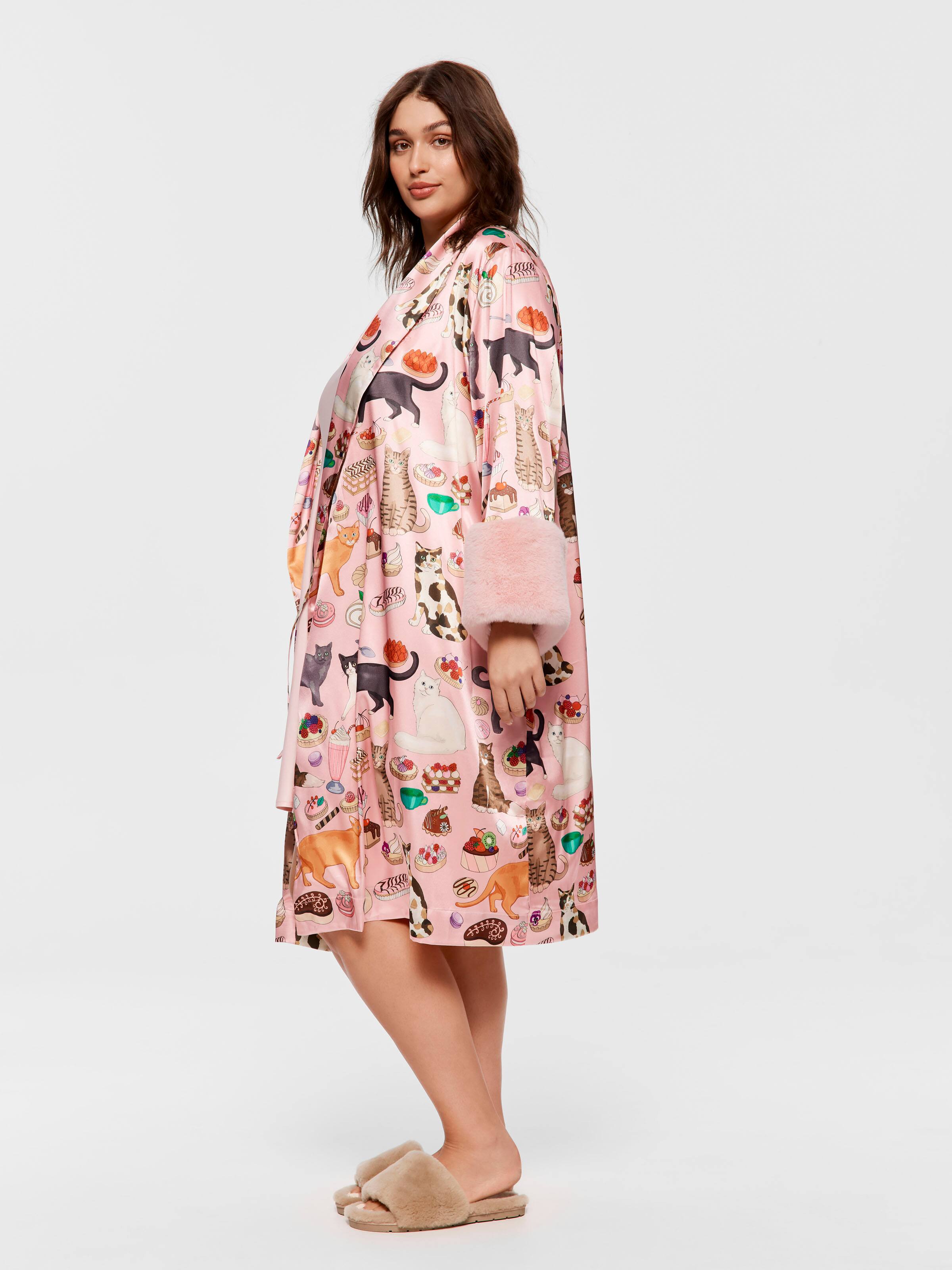 P.A. Plus Karen Mabon Cat Satin Fashion Gown