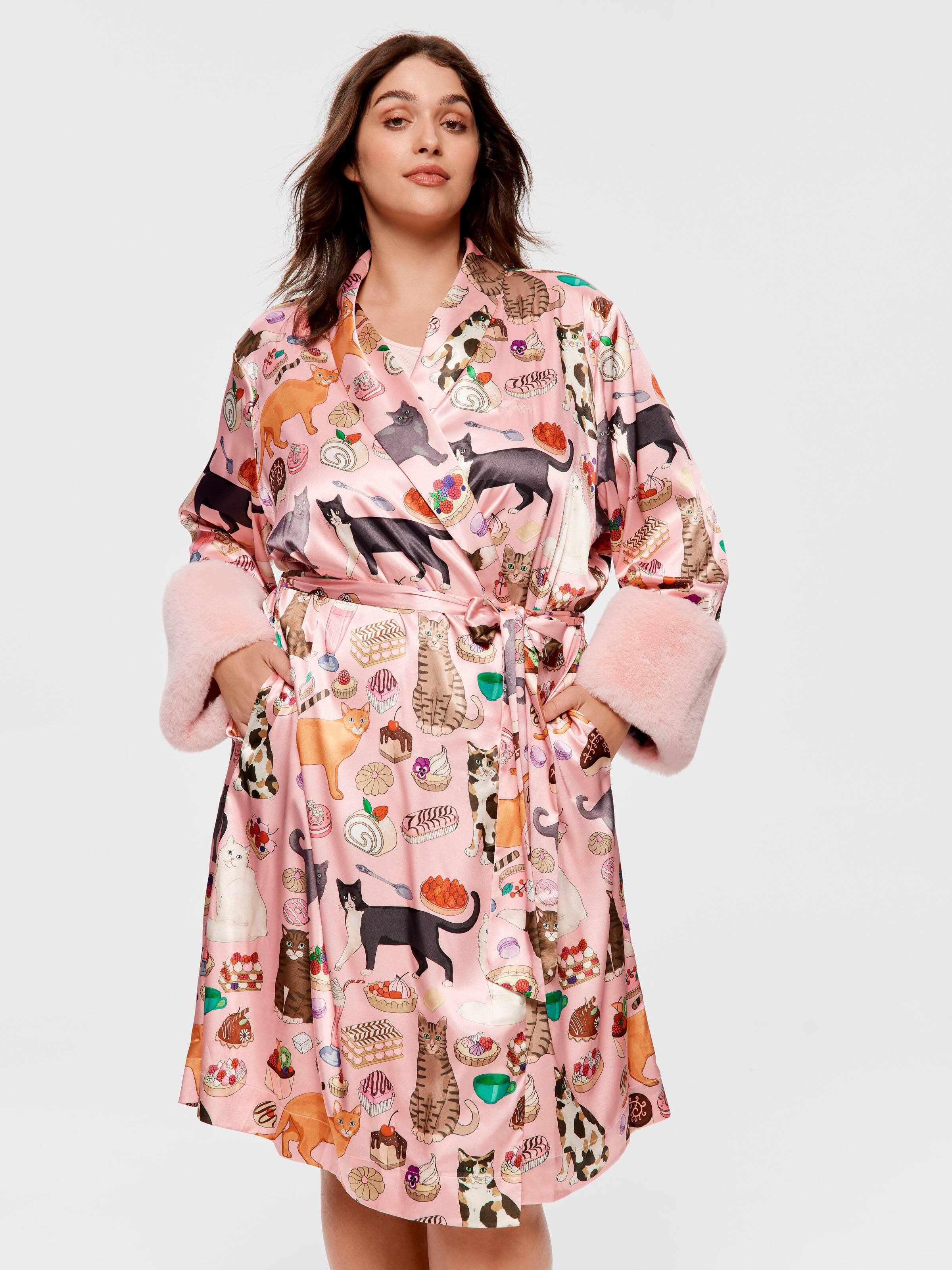 P.A. Plus Karen Mabon Cat Satin Fashion Gown