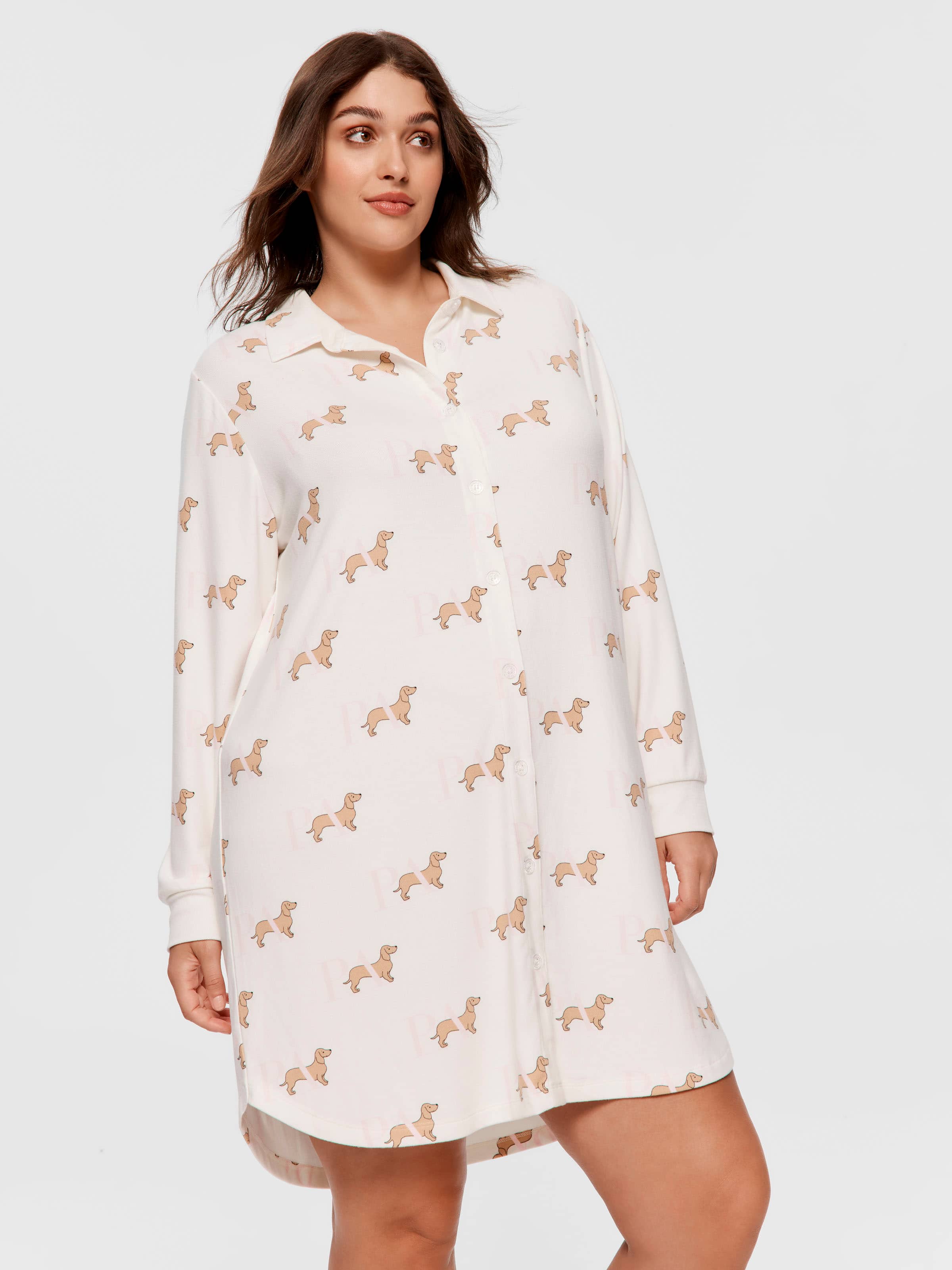 P.A. Plus Penny Long Sleeve Plush Nightshirt