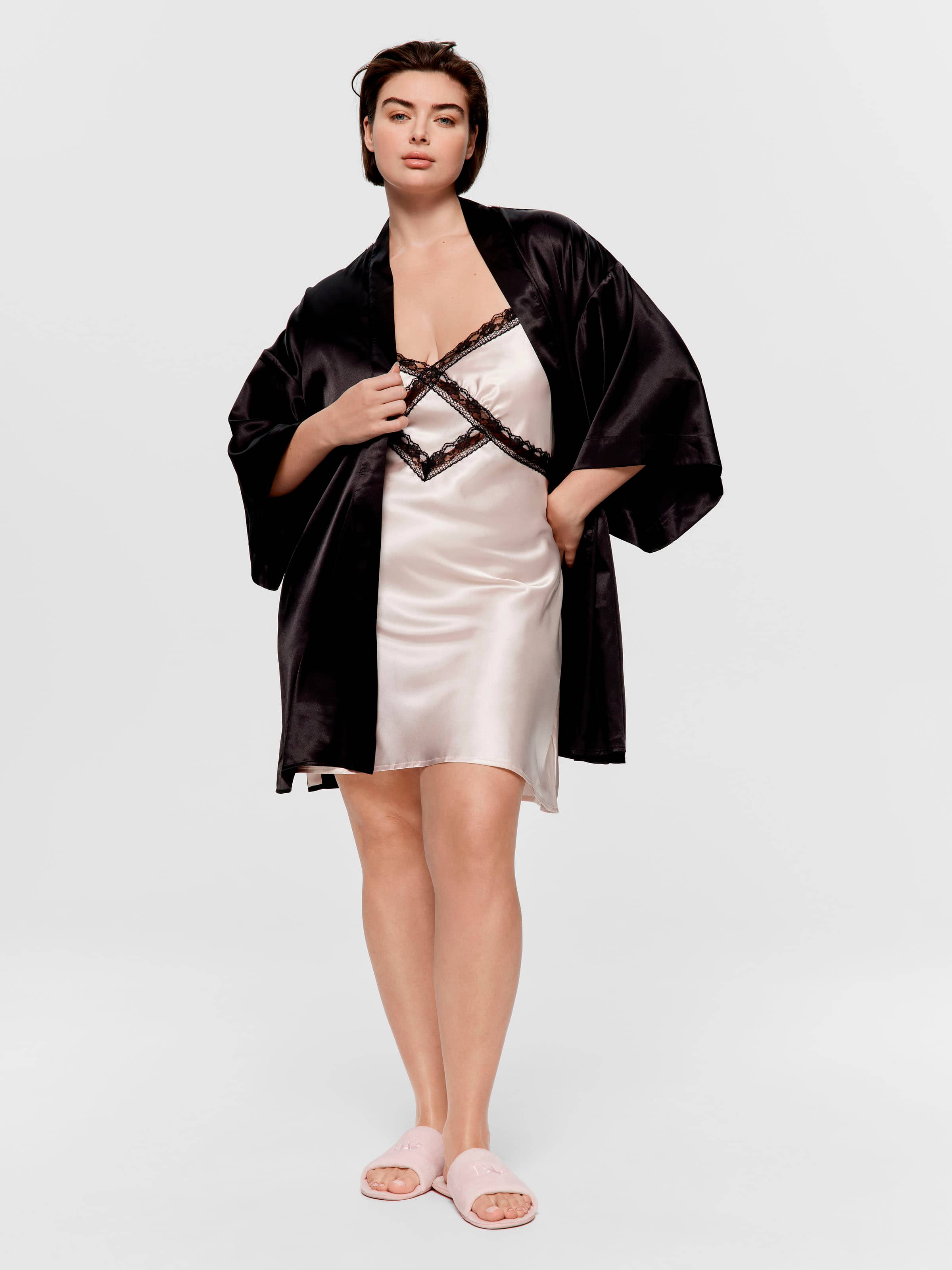 P.A. Plus Boudoir Satin Gown