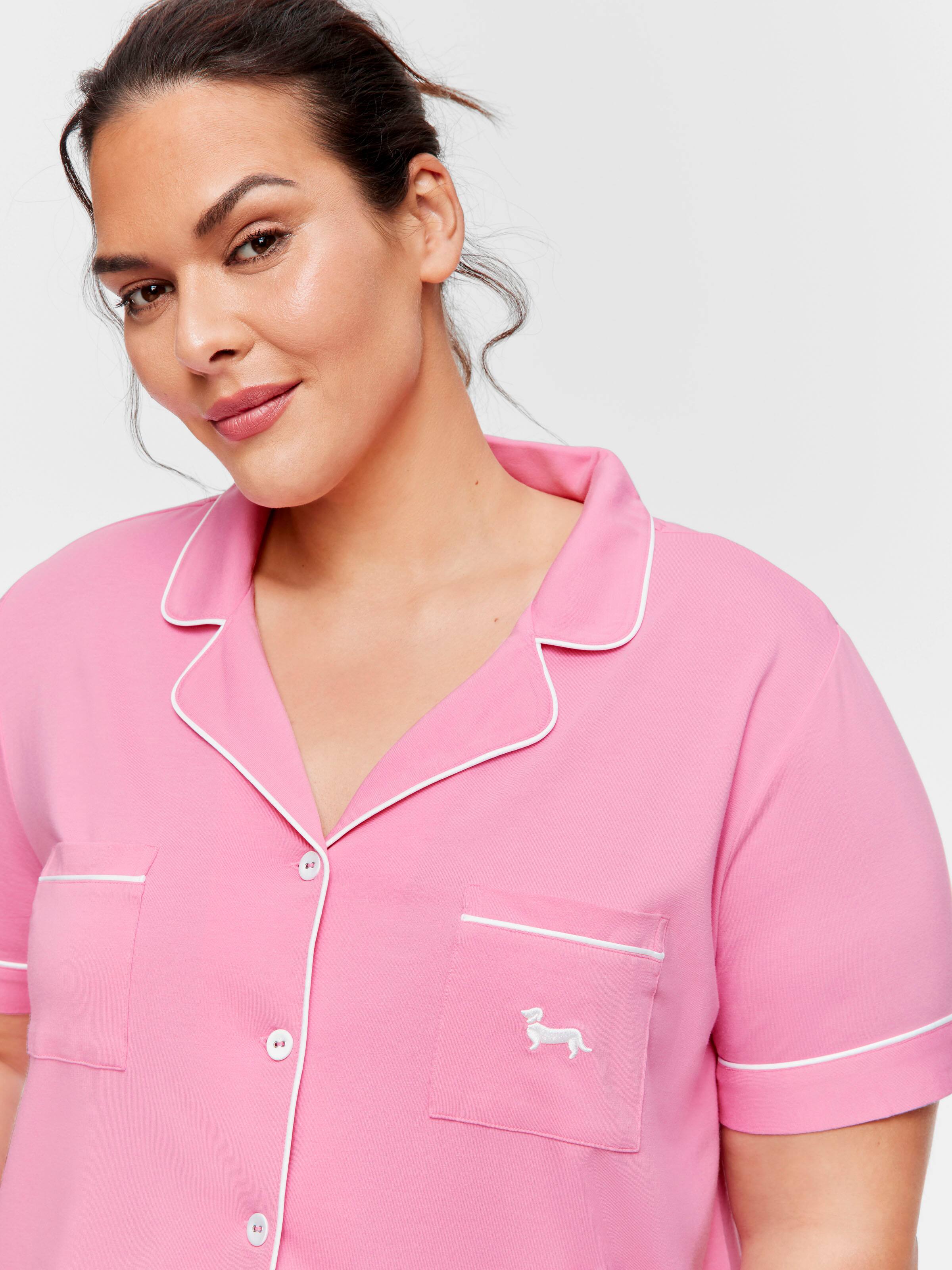 P.A. Plus Pink Bamboo Shortie Pj Set