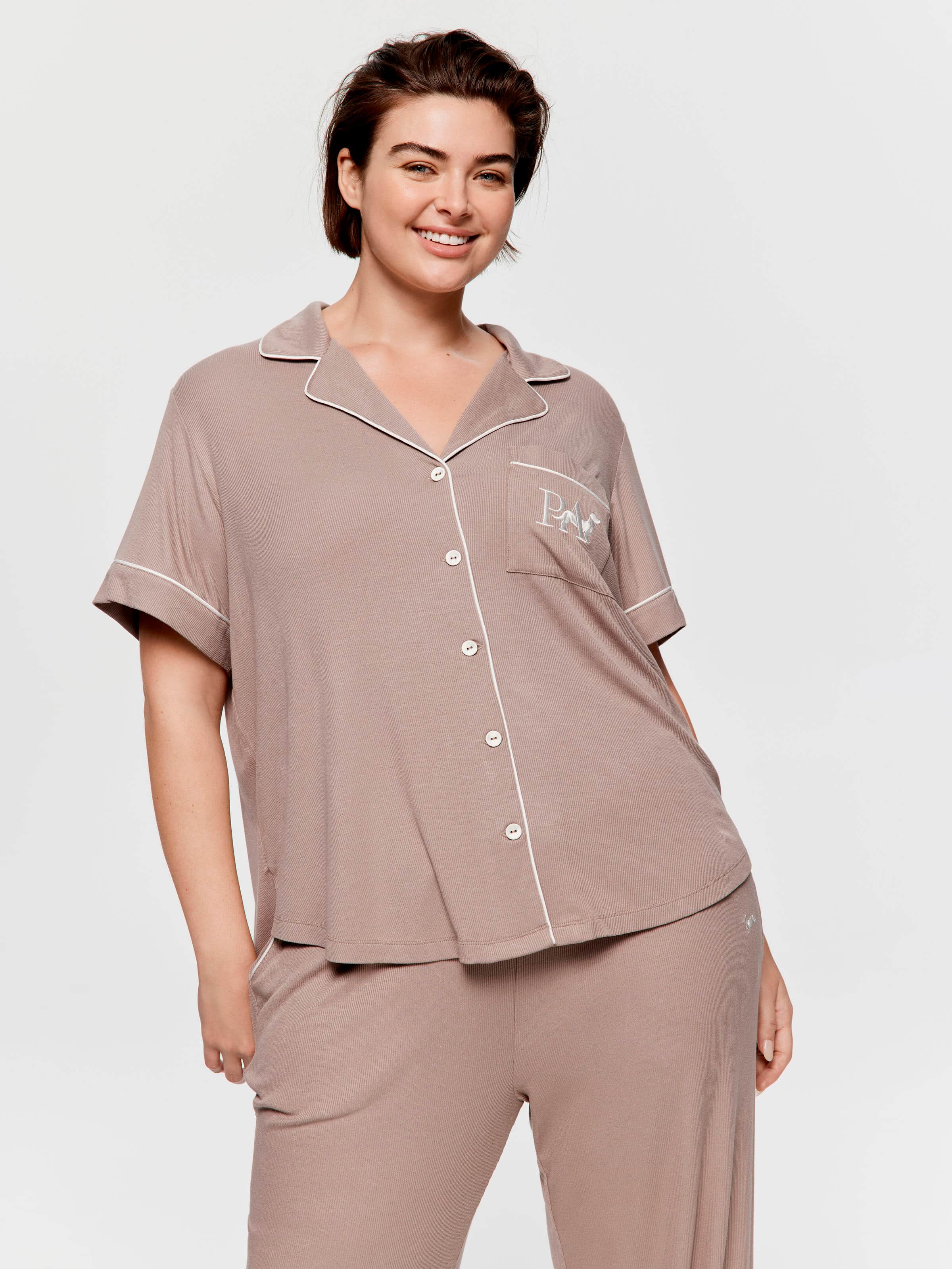P.A. Plus Stone Bamboo Rib Short Sleeve Shirt