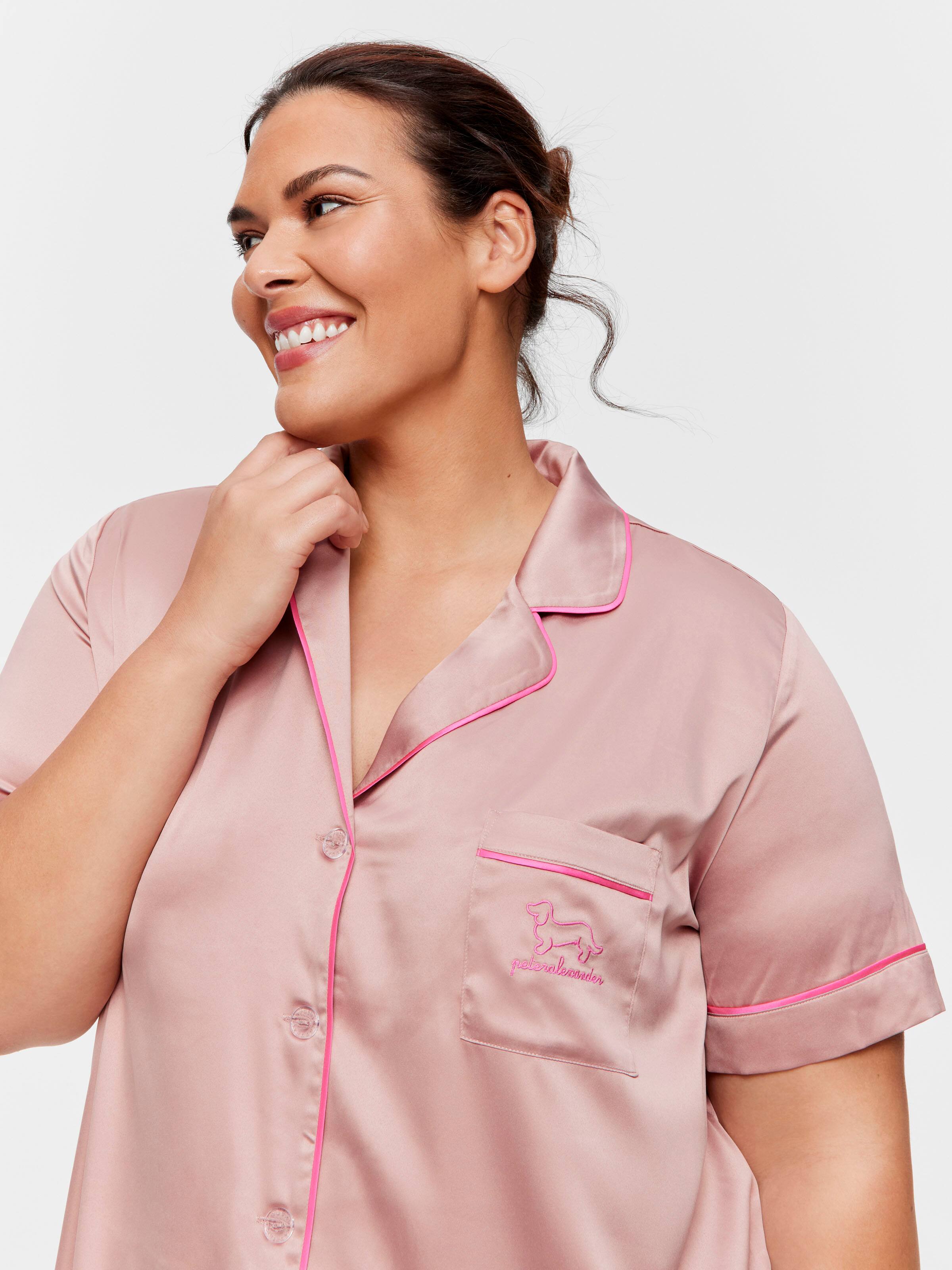 P.A. Plus Nougat Satin Short Sleeve Nightshirt
