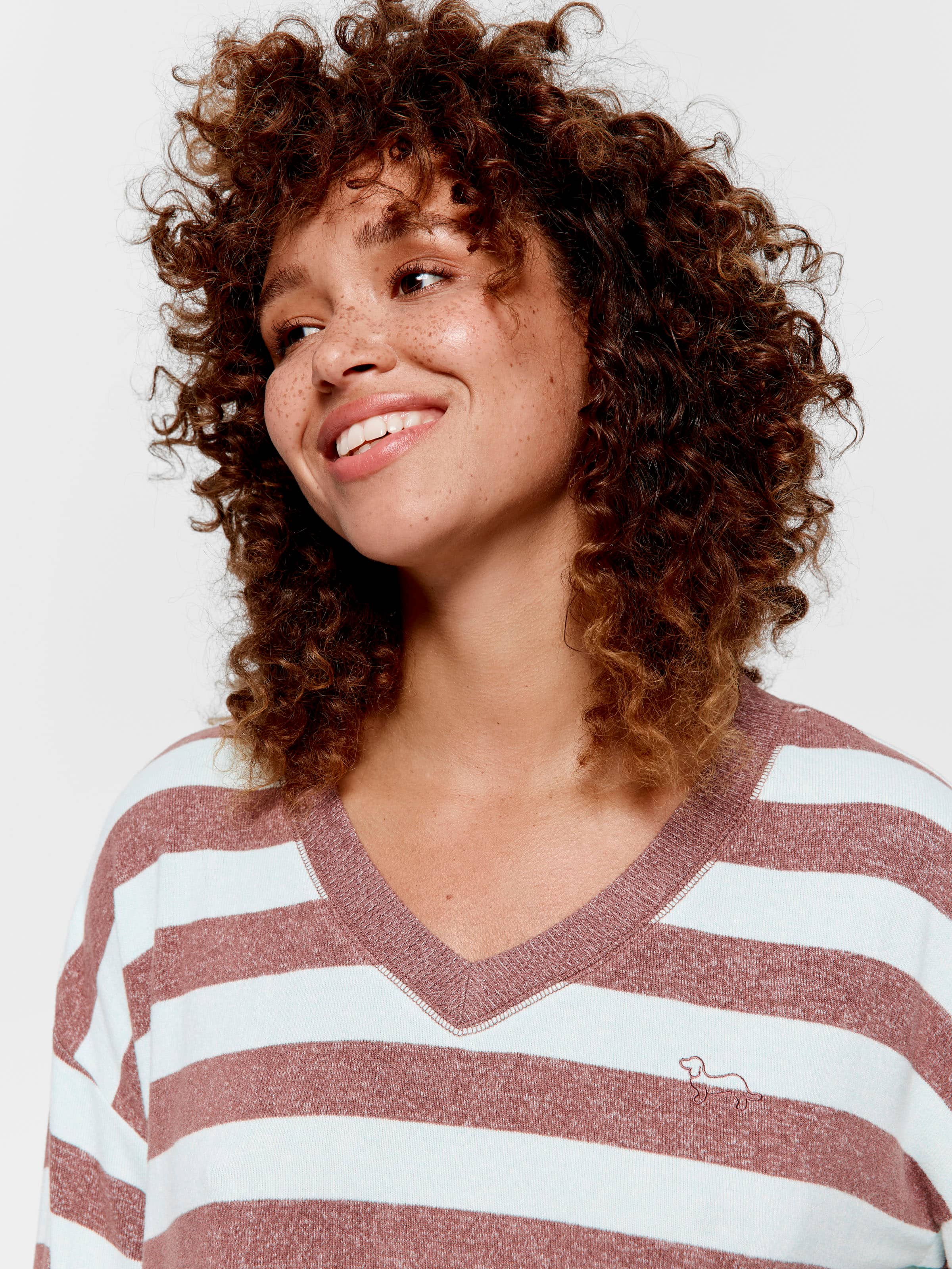 Mint Choc Fuzzy Stripe Sweater