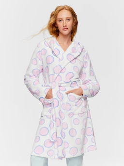 Pink Spot Hooded Gown