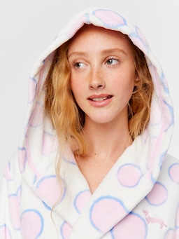 Pink Spot Hooded Gown