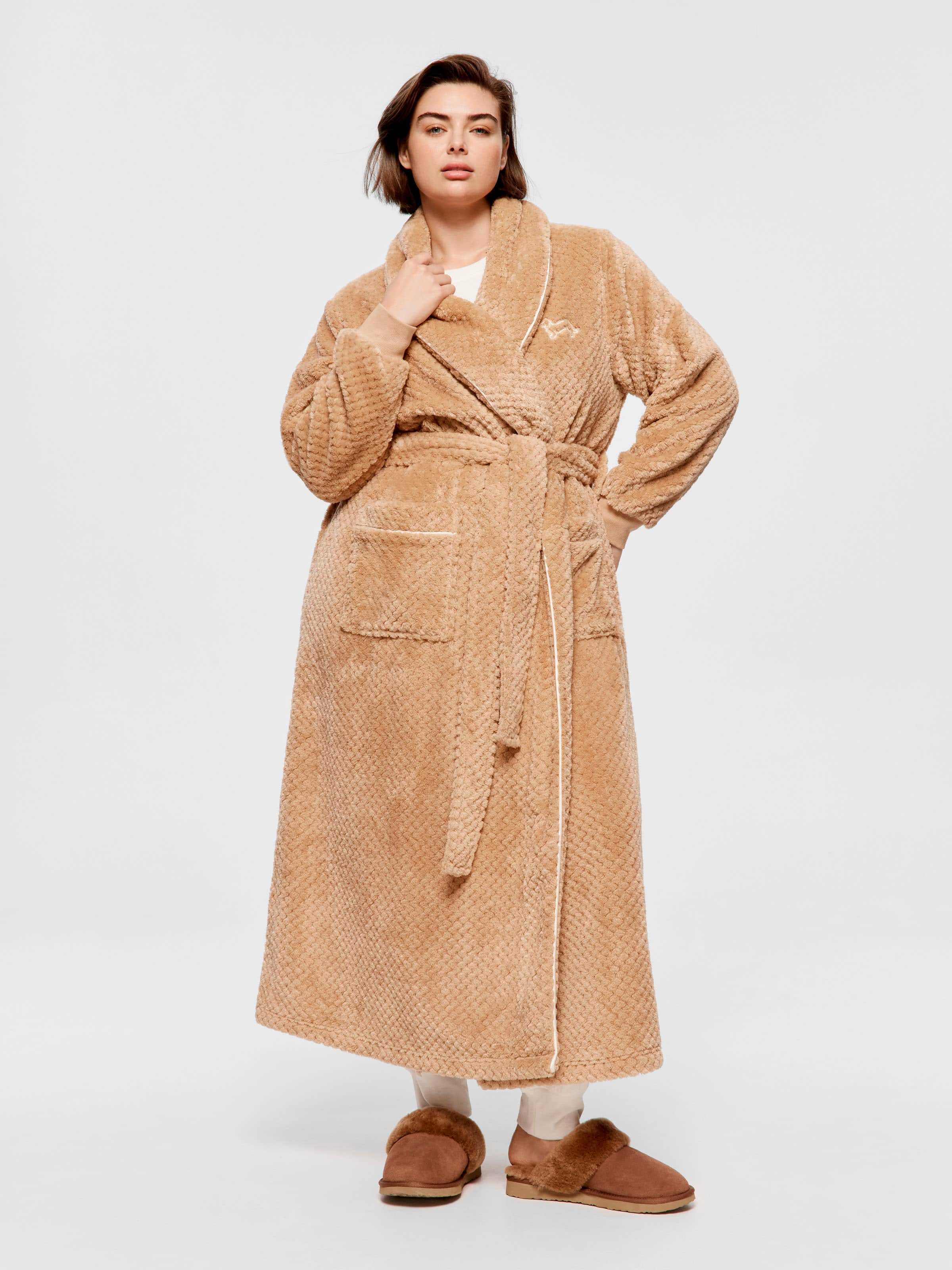 P.A. Plus Peter's Caramel Jacquard Full Length Gown