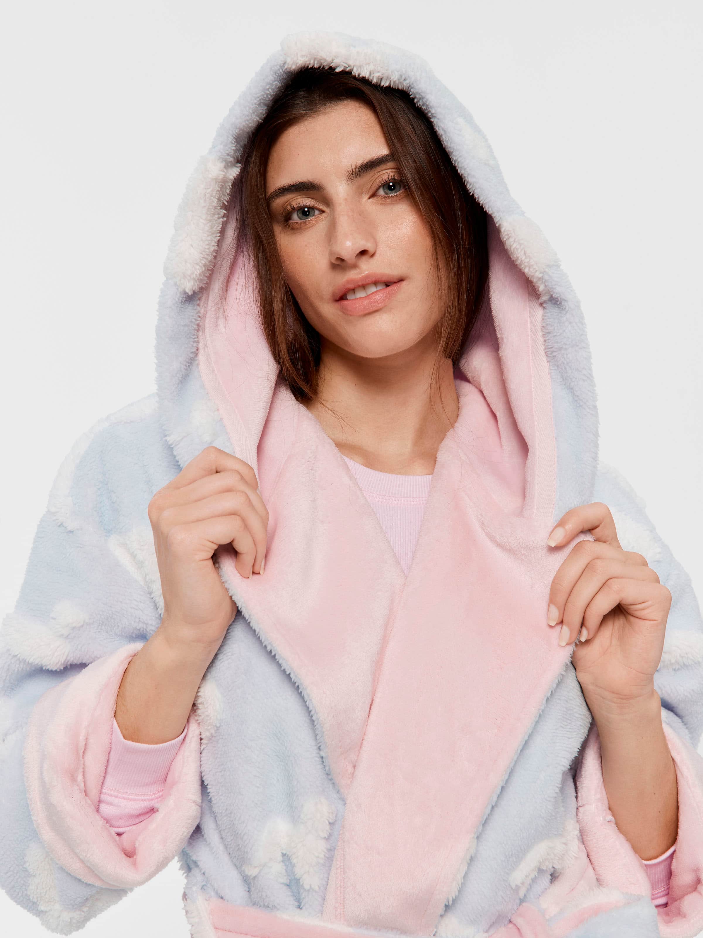 Fluffy Cloud Hooded Gown