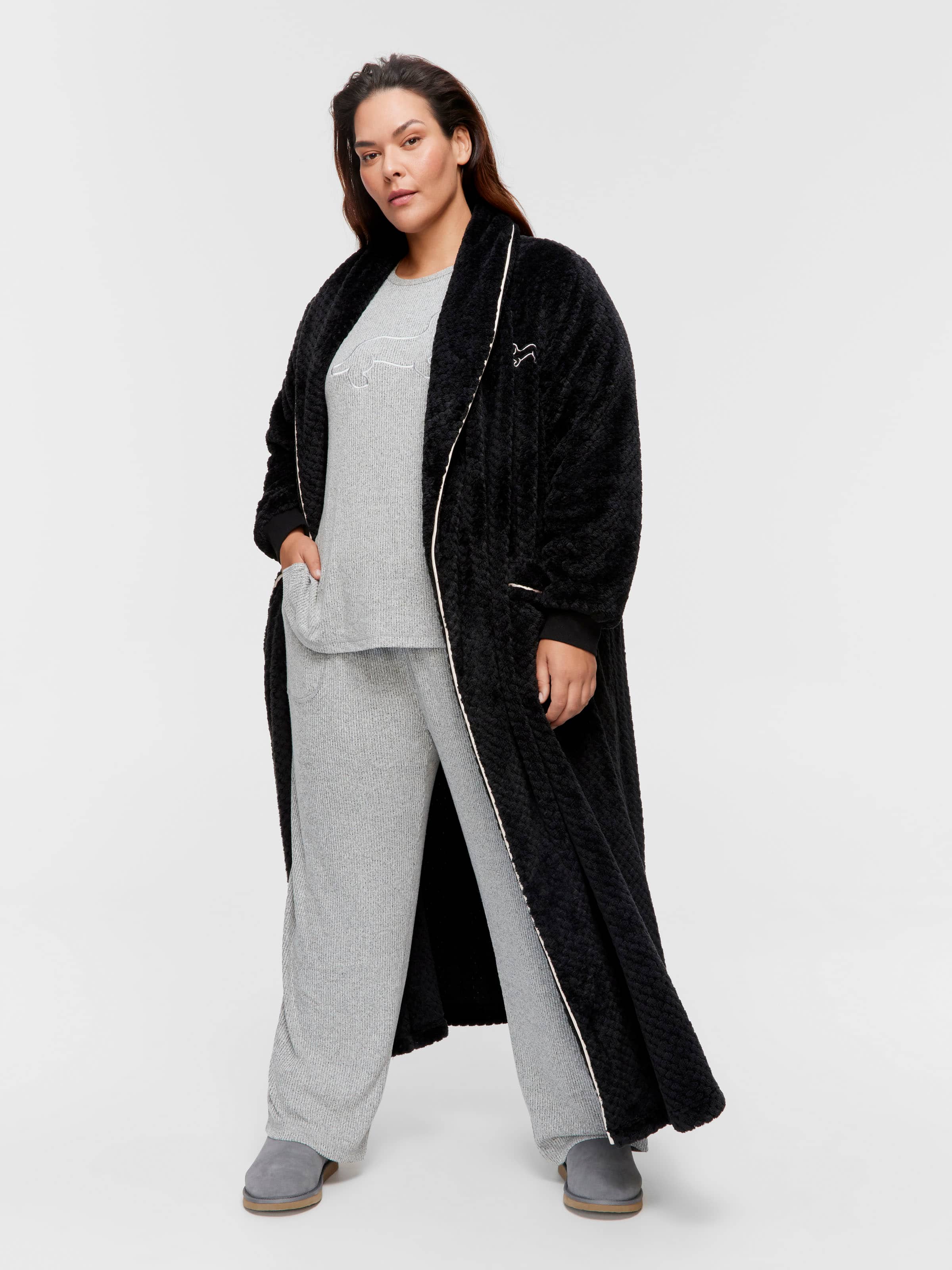 P.A. Plus Peter's Black Jacquard Full Length Gown